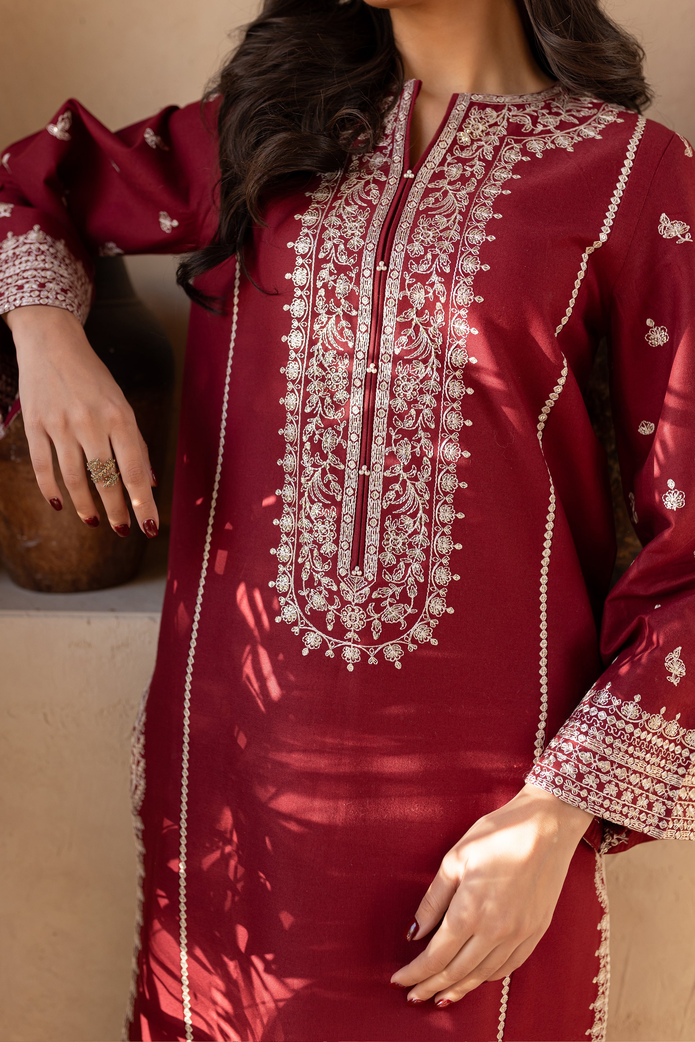 Jack Sparrow 2Pc - Embroidered Khaddar Dress - Image 11