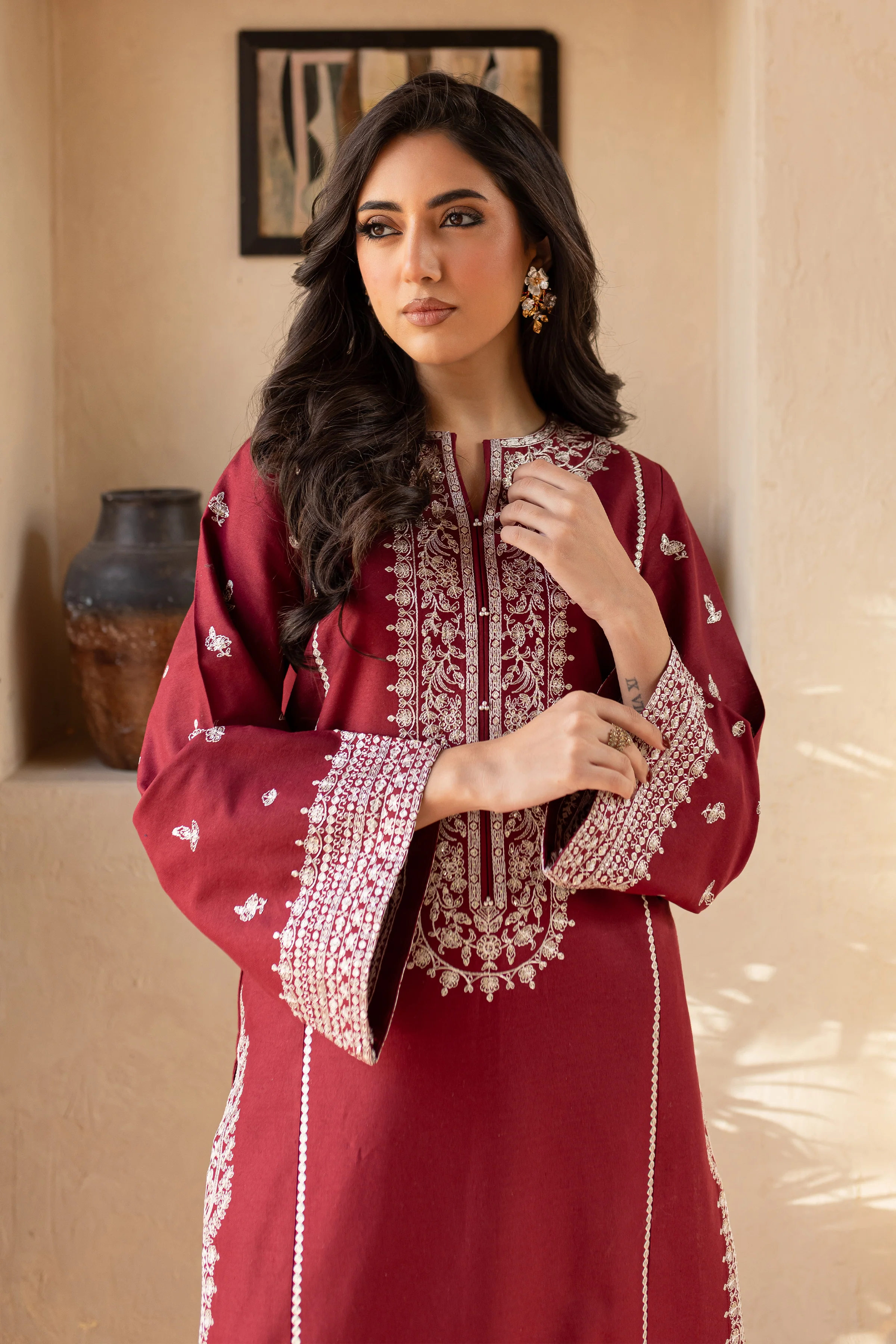 Jack Sparrow 2Pc - Embroidered Khaddar Dress - Image 6