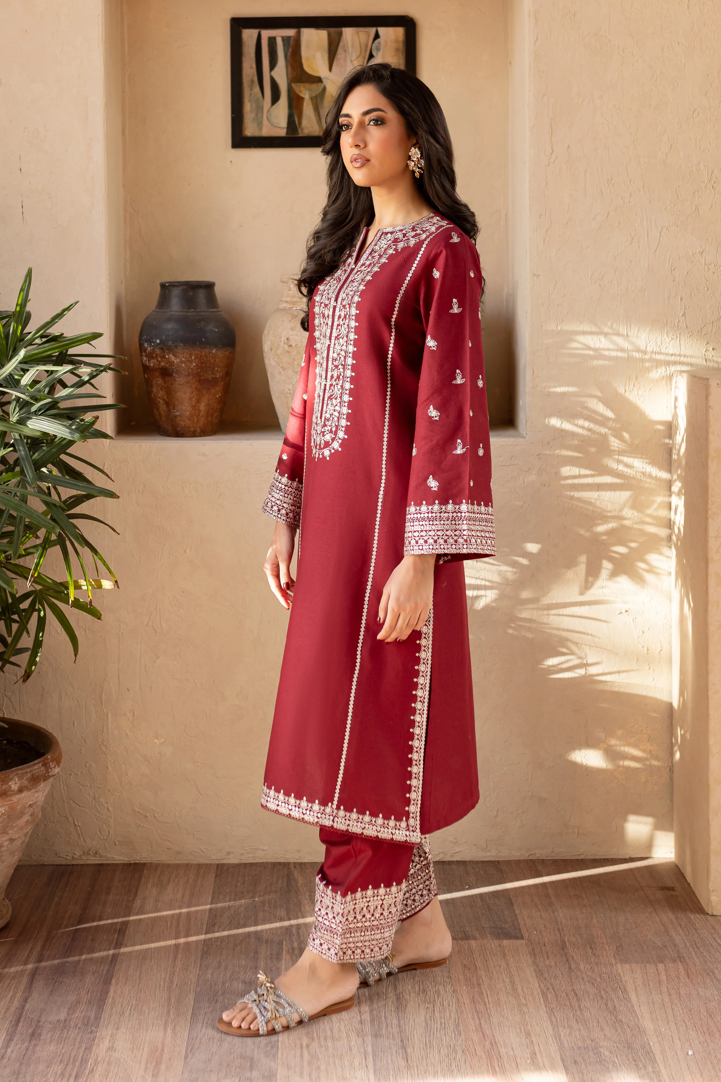 Jack Sparrow 2Pc - Embroidered Khaddar Dress - Image 7