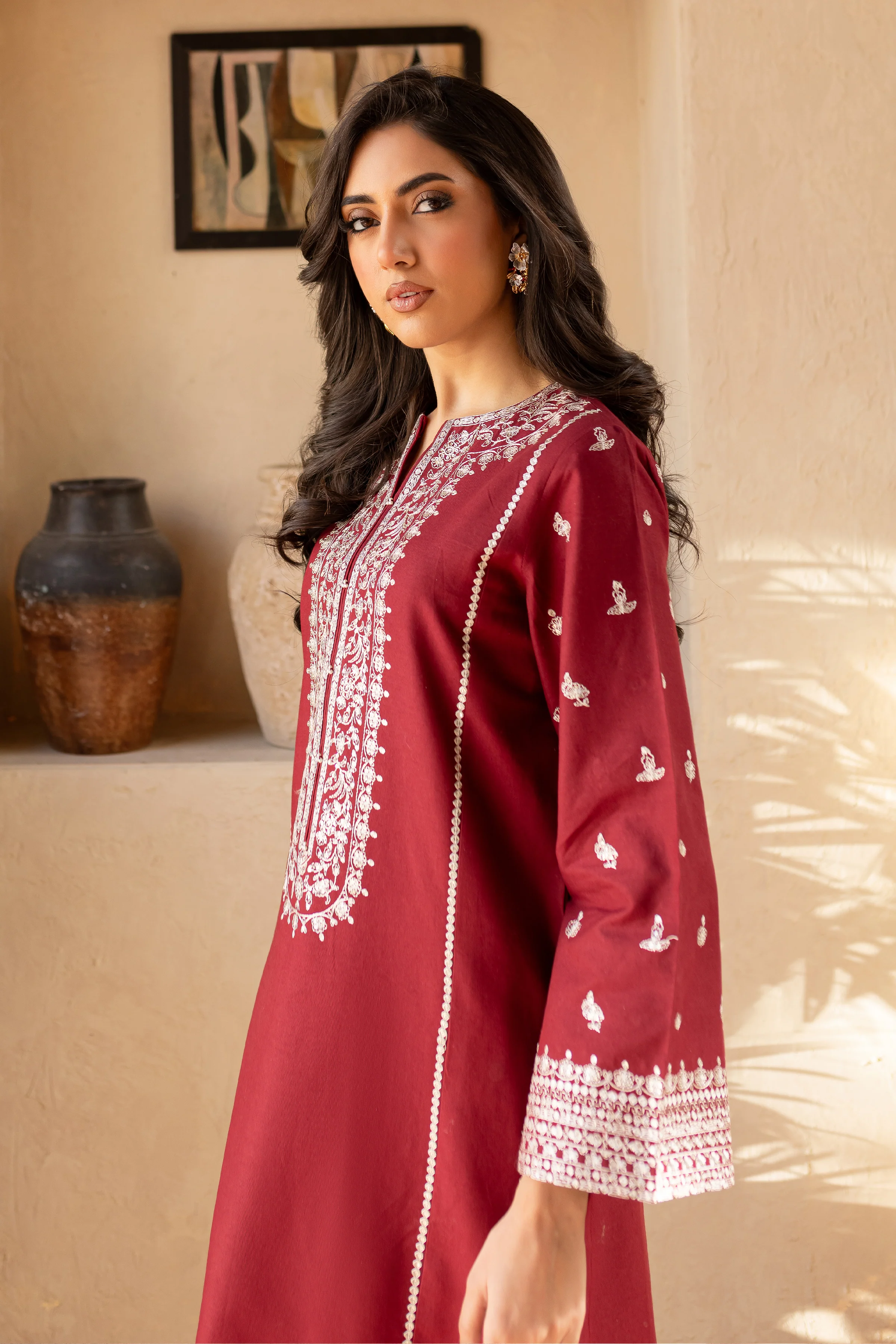 Jack Sparrow 2Pc - Embroidered Khaddar Dress - Image 9