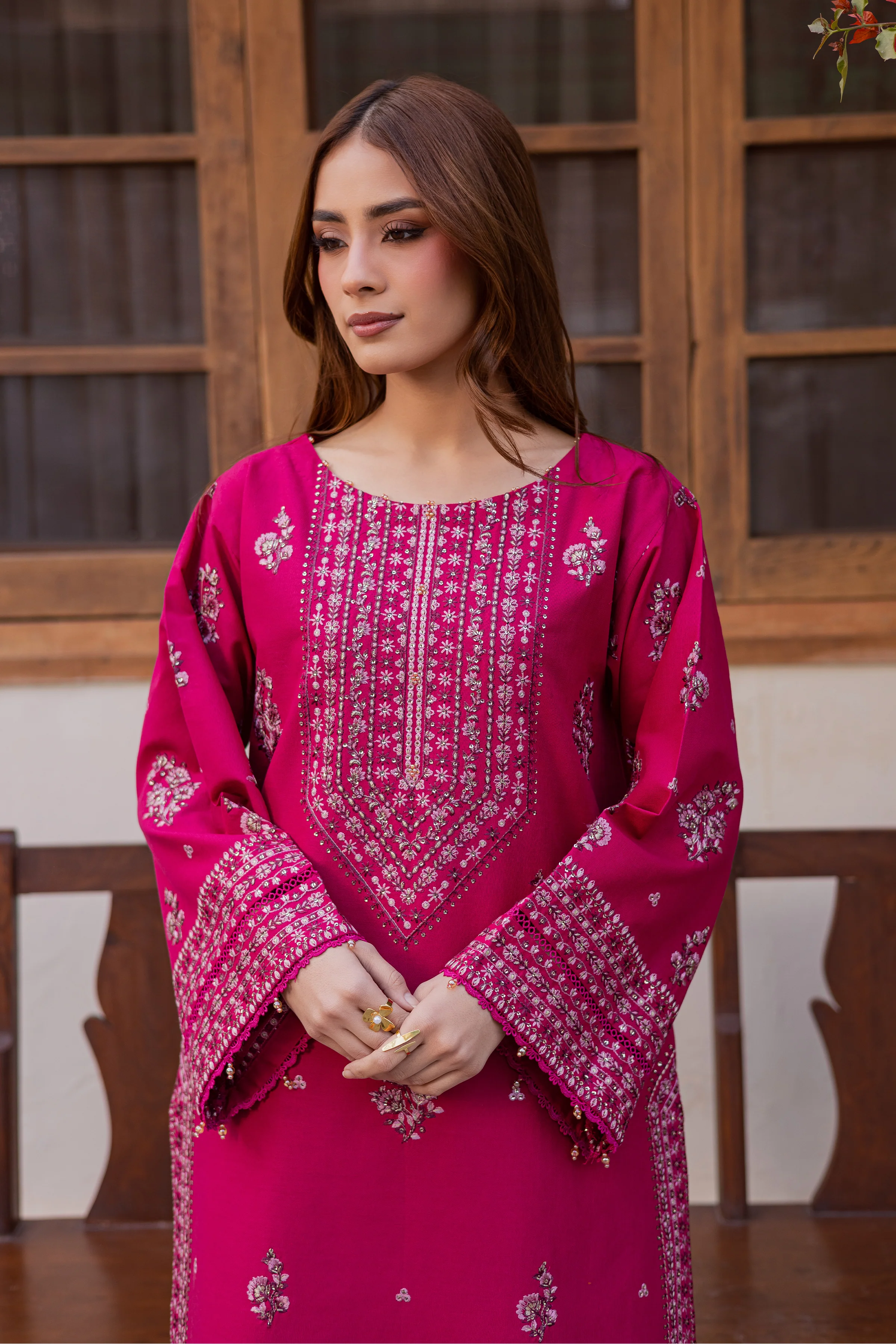 Jahan Ara 2Pc - Embroidered Khaddar Dress - Image 3