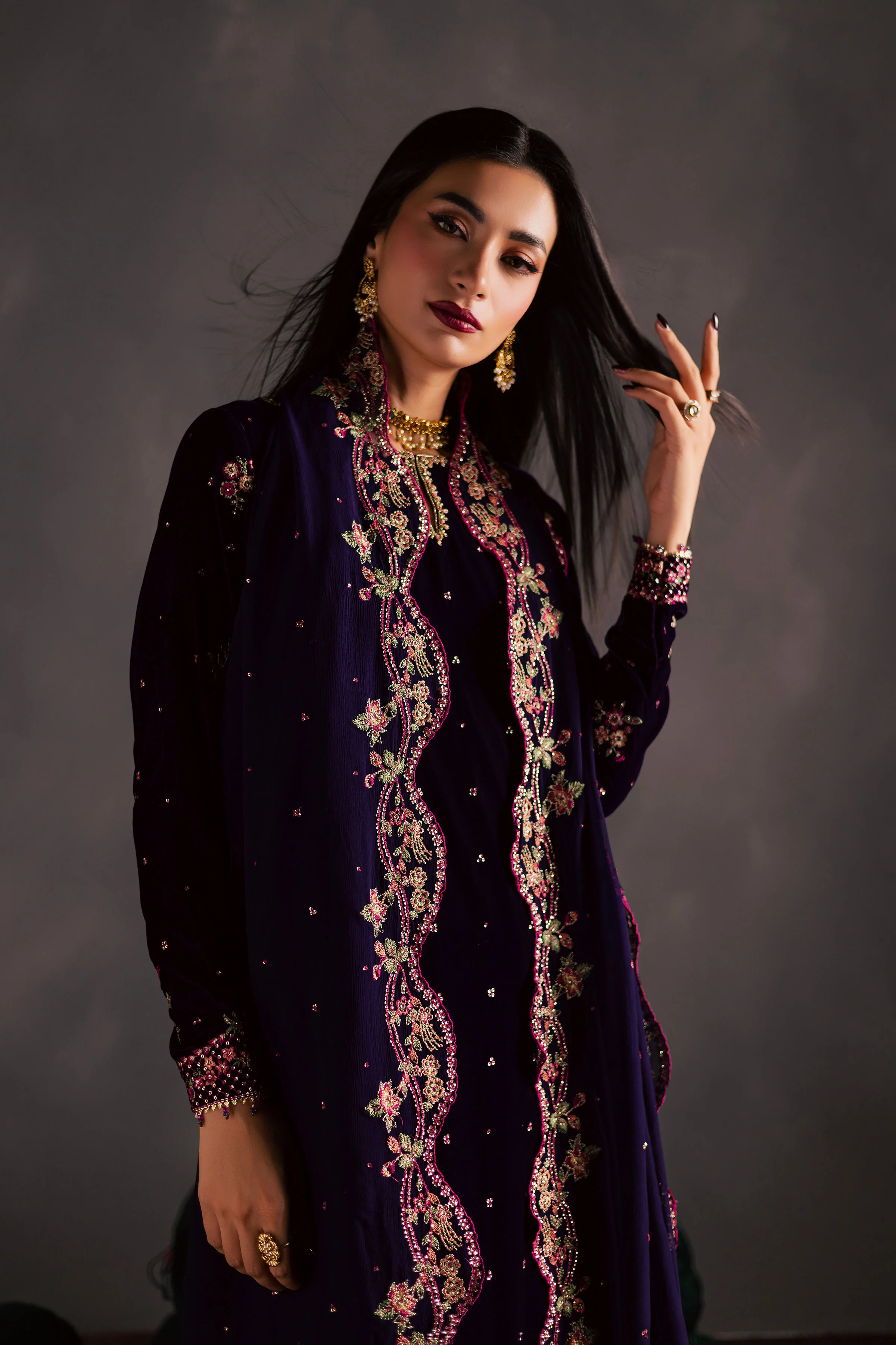 Jahanara 3Pc - Velvet Luxe Pret - Image 6