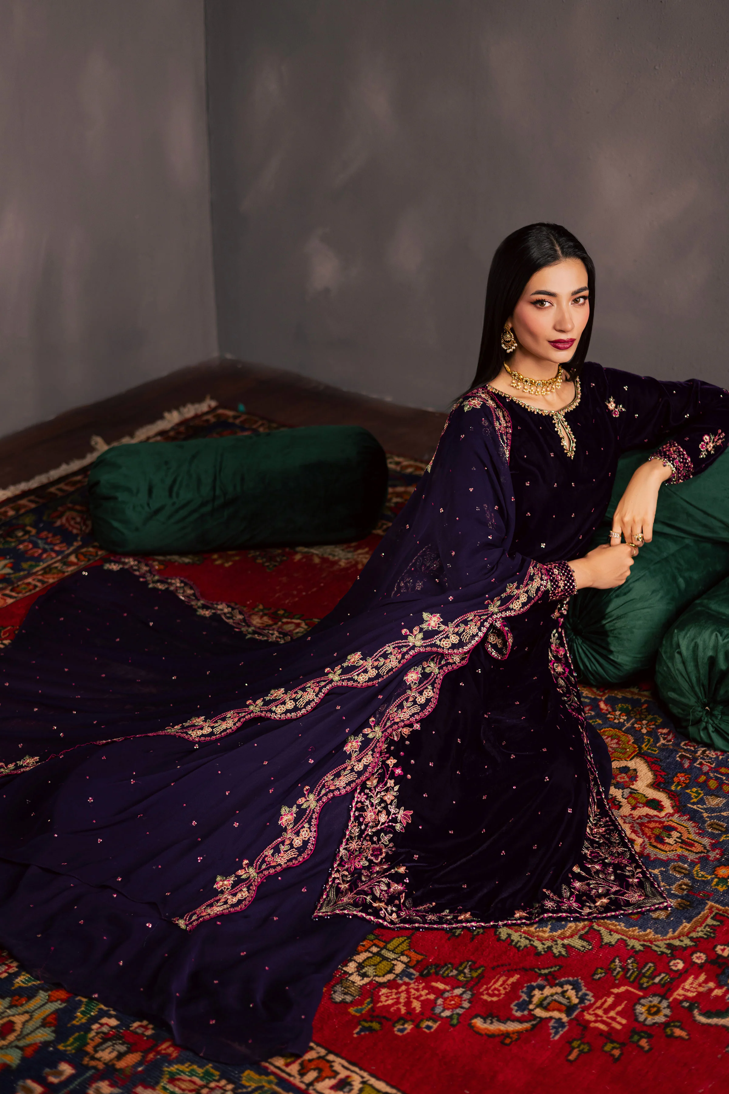 Jahanara 3Pc - Velvet Luxe Pret - Image 7