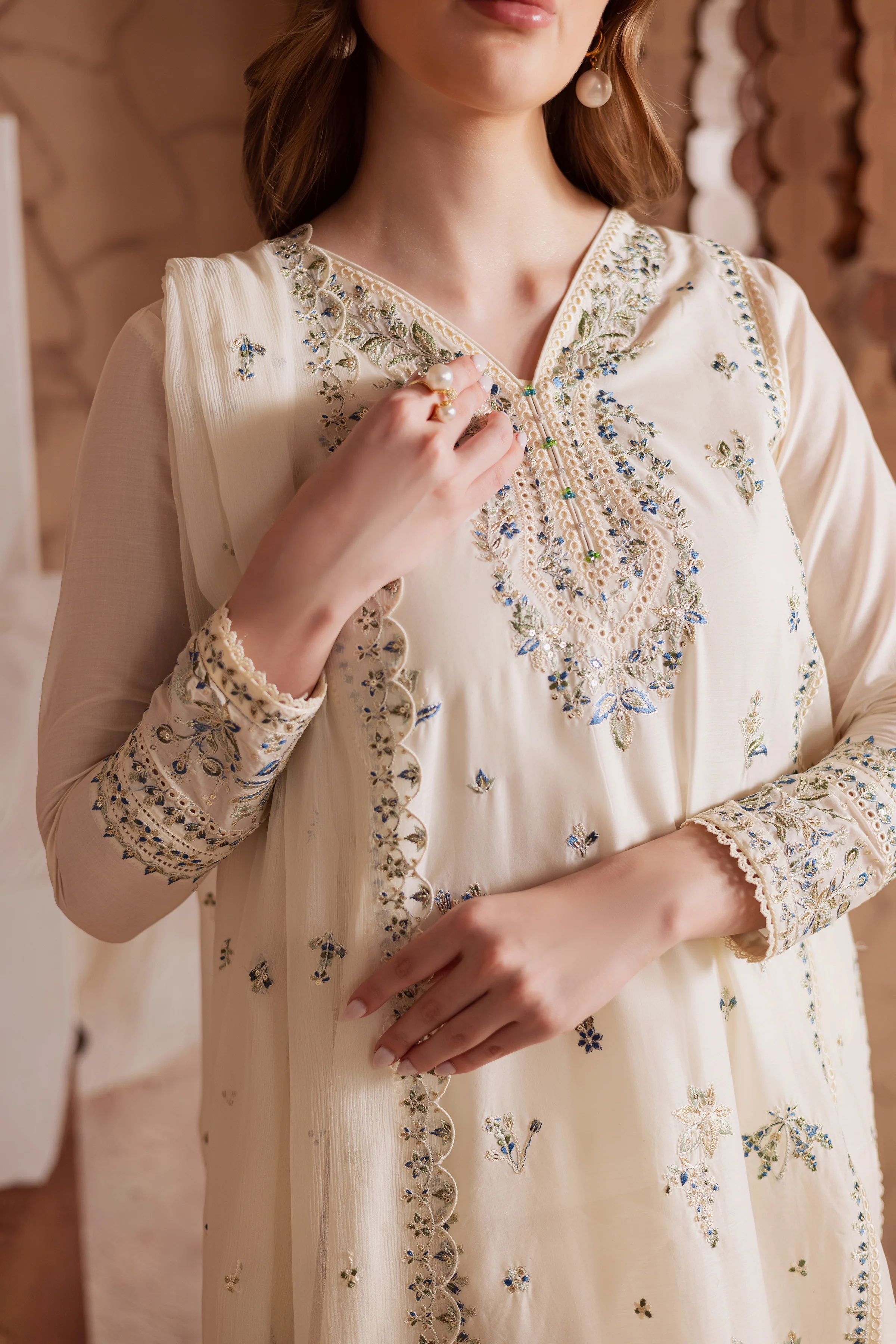 Jasmine 3Pc - Embroidered Lawn Dress - Image 7