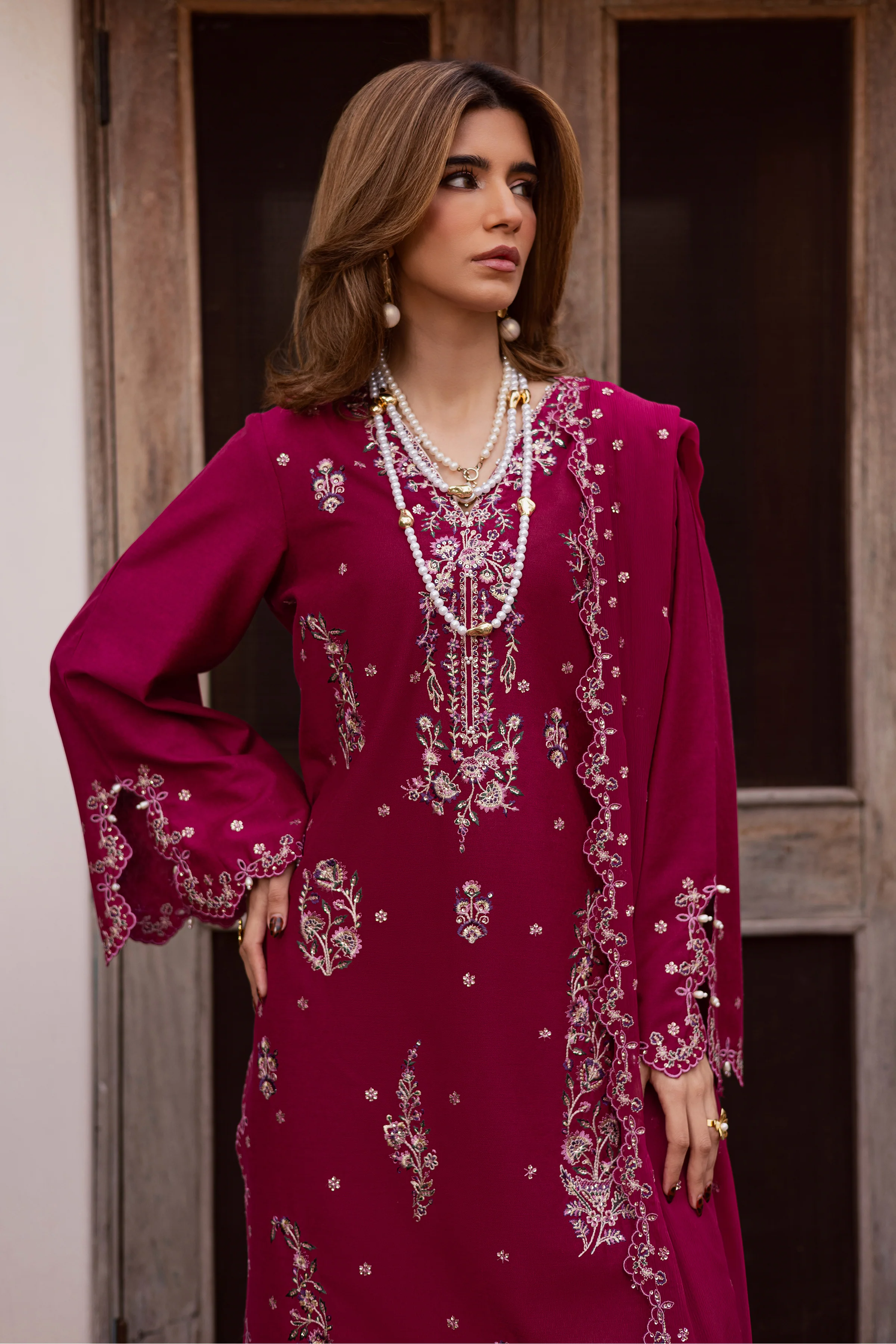 Jeem 3Pc - Embroidered Festive Pret - Image 3