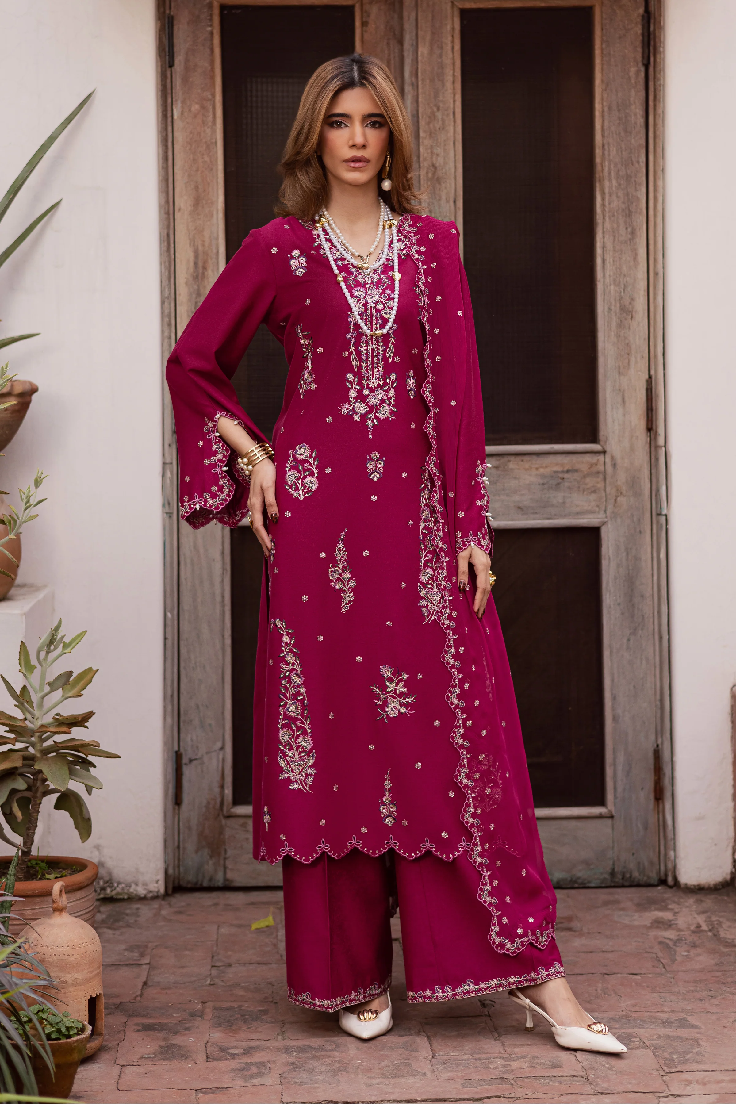 Jeem 3Pc - Embroidered Festive Pret - Image 6
