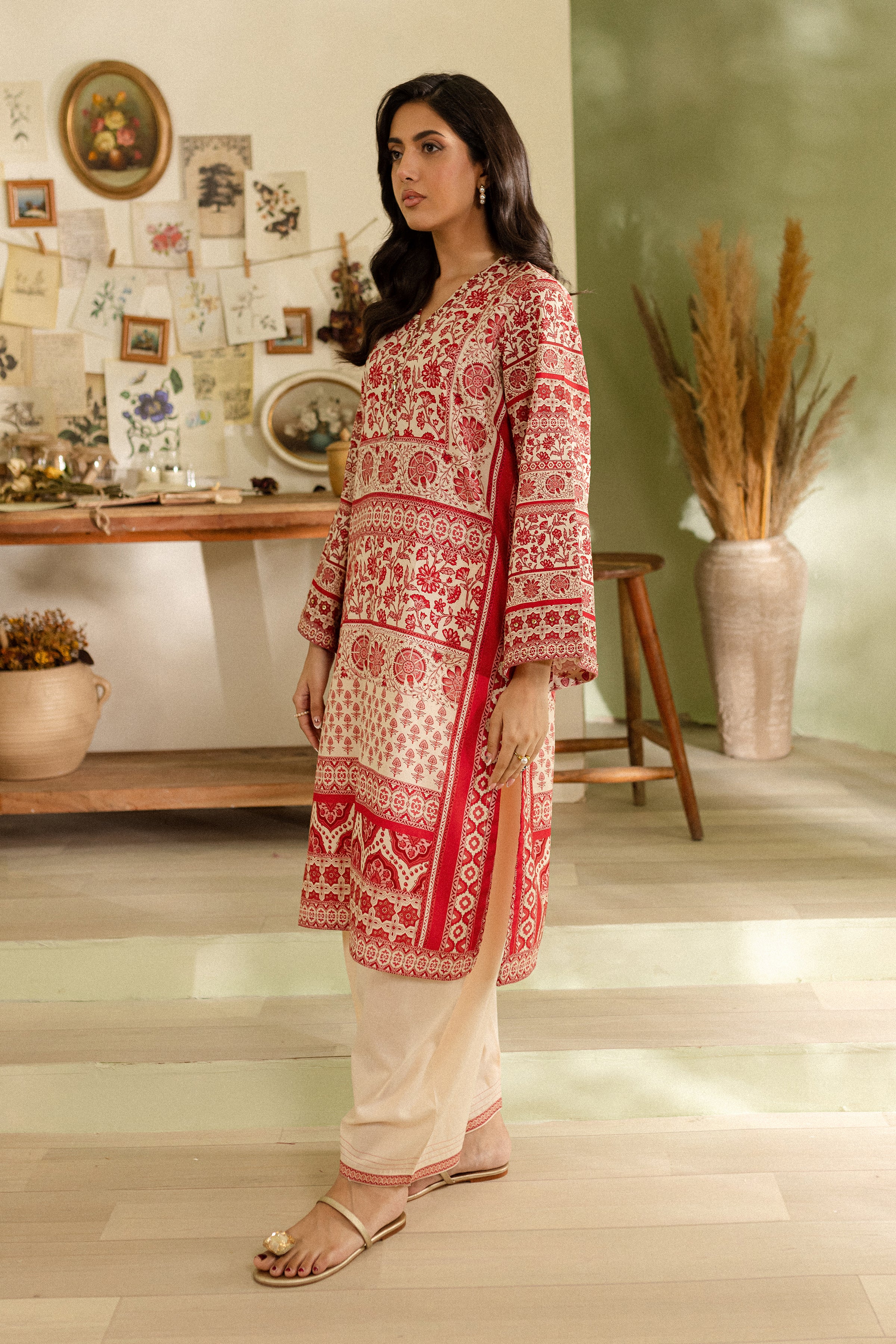Jen 2Pc - Printed Khaddar Dress - Image 4