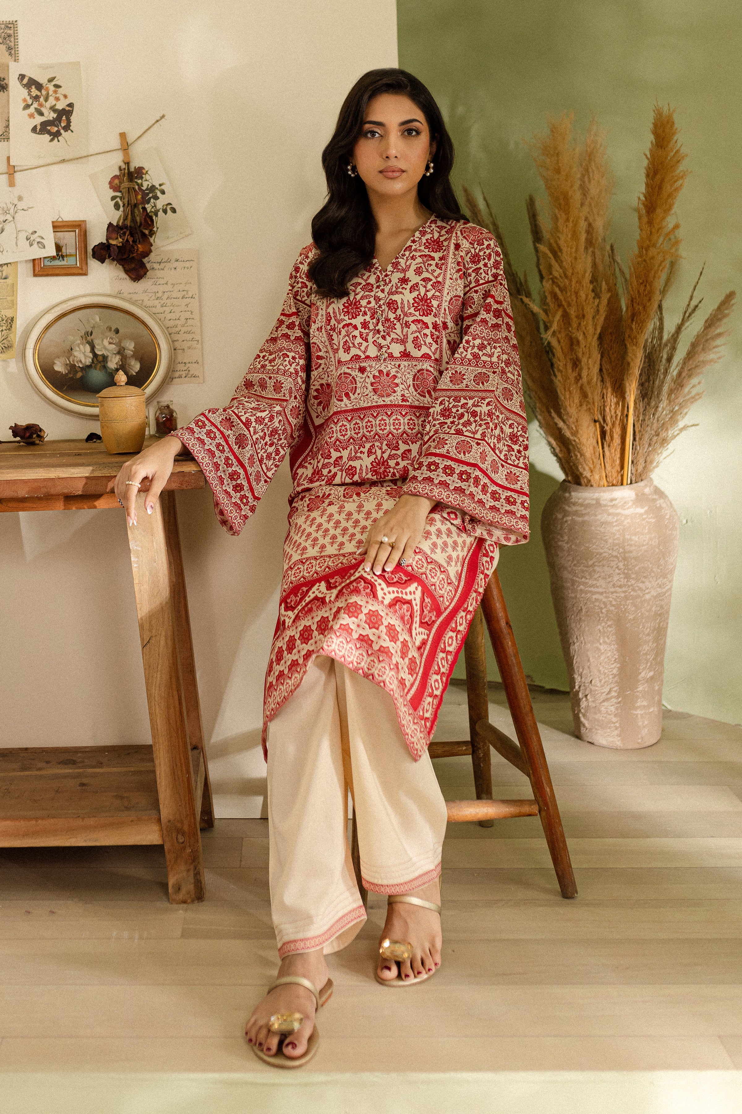 Jen 2Pc - Printed Khaddar Dress - Image 5