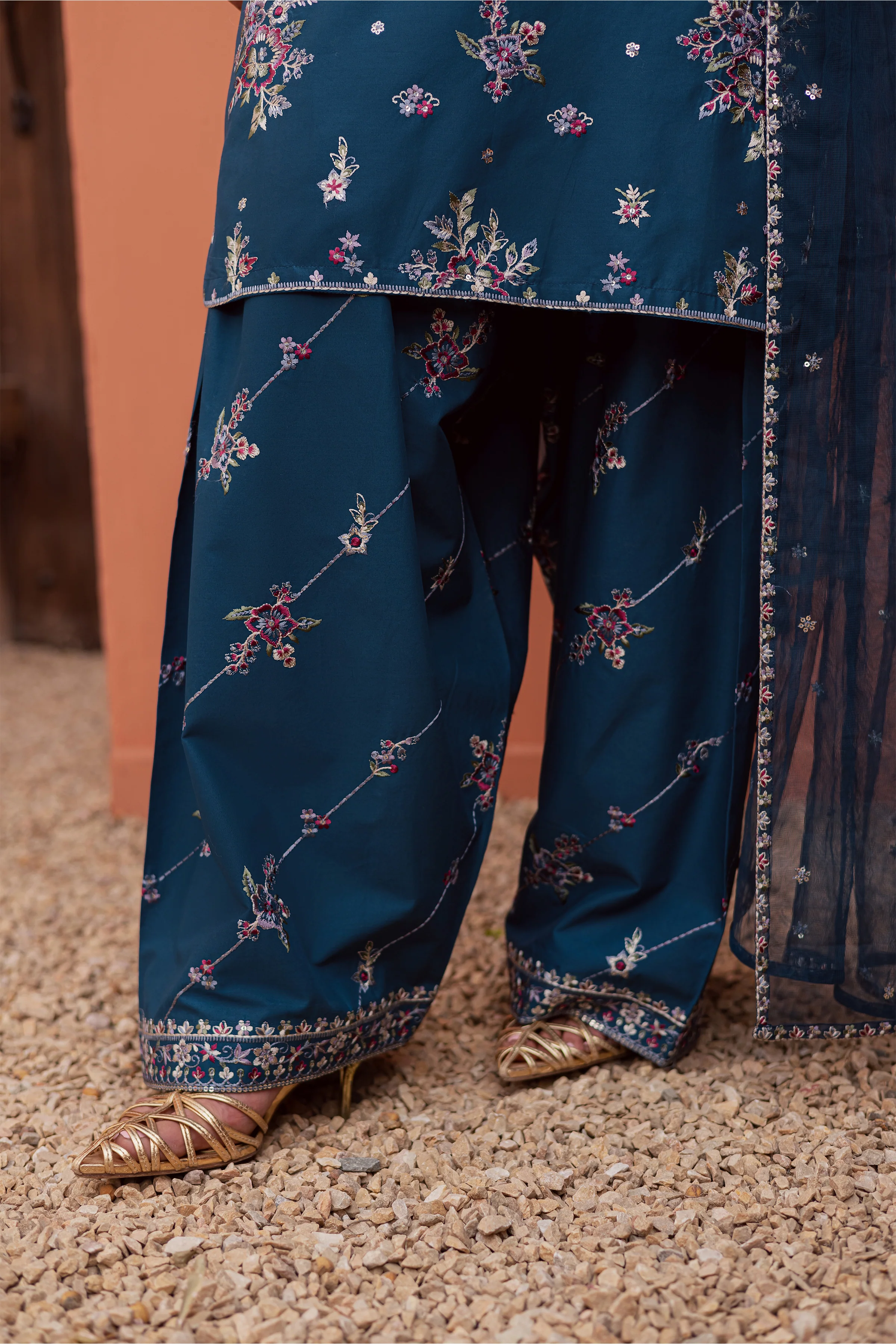 Jheel 3Pc - Festive Embroidered Lawn - Image 10
