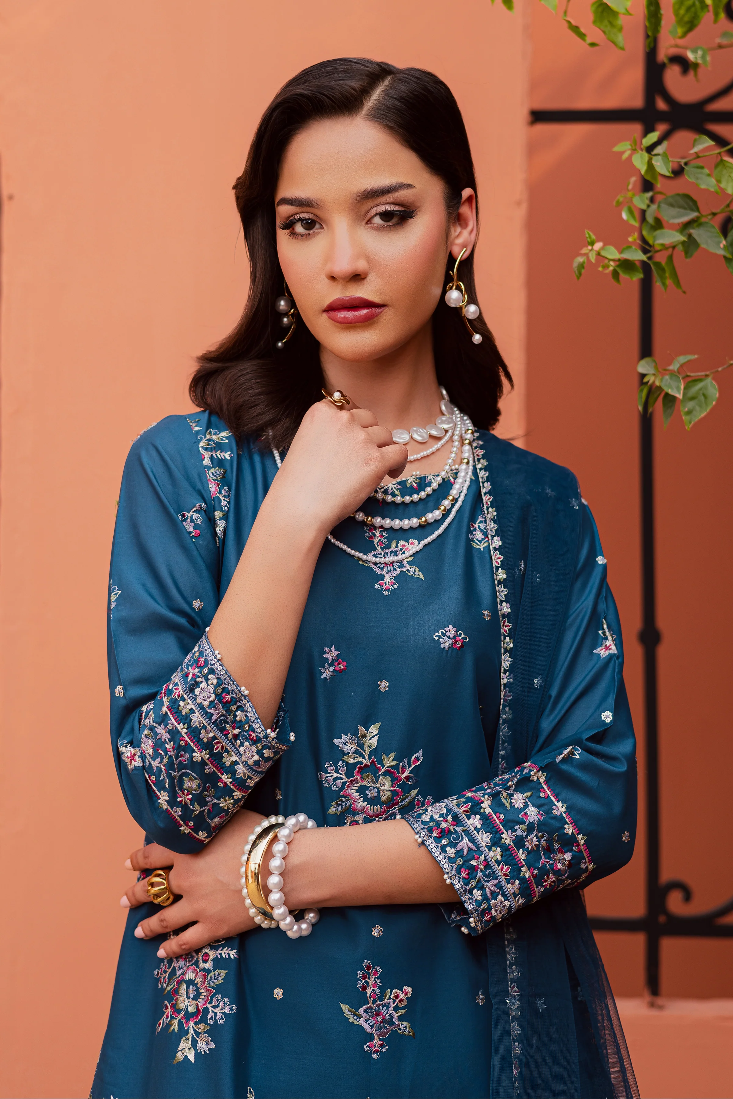 Jheel 3Pc - Festive Embroidered Lawn - Image 2