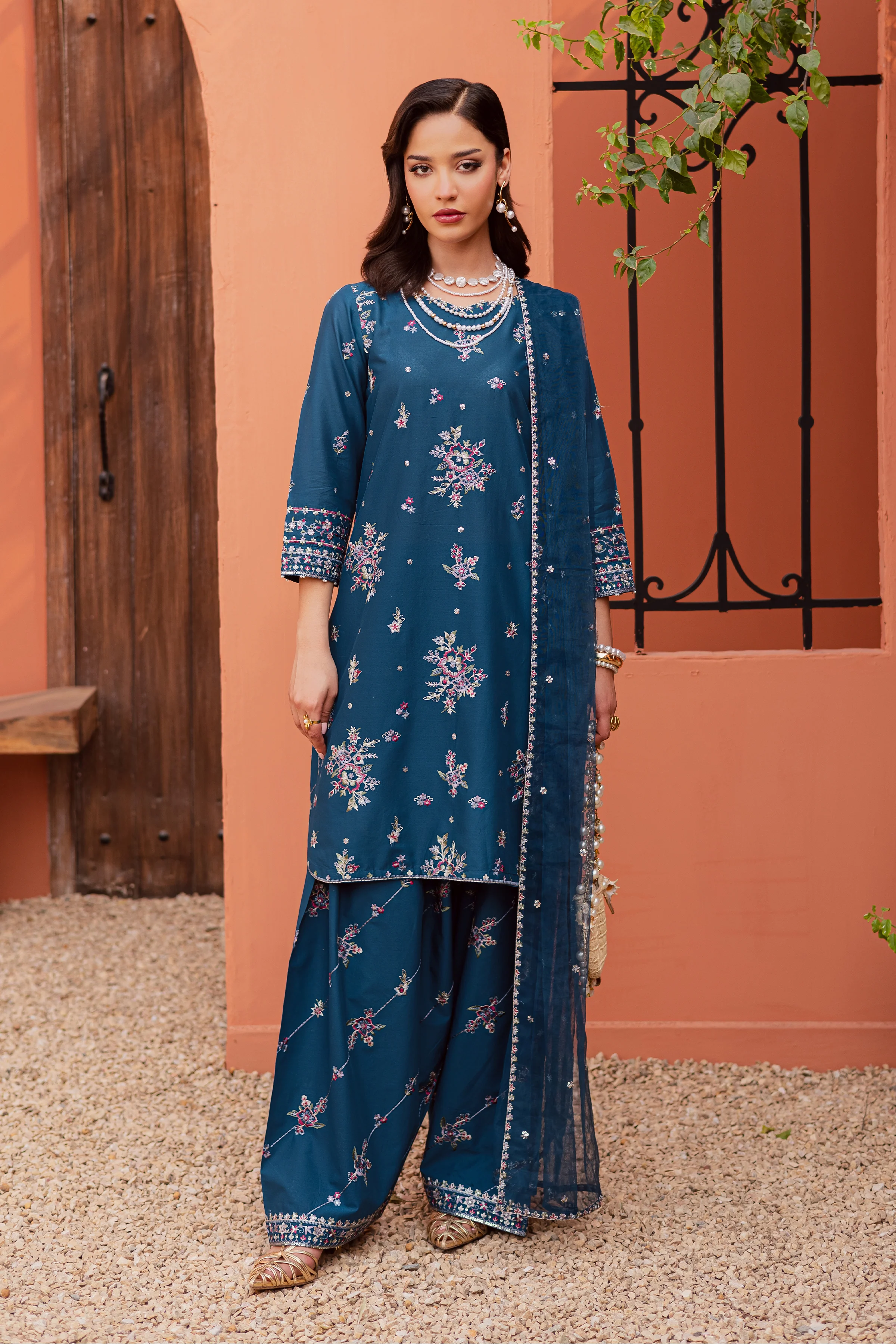Jheel 3Pc - Festive Embroidered Lawn - Image 4
