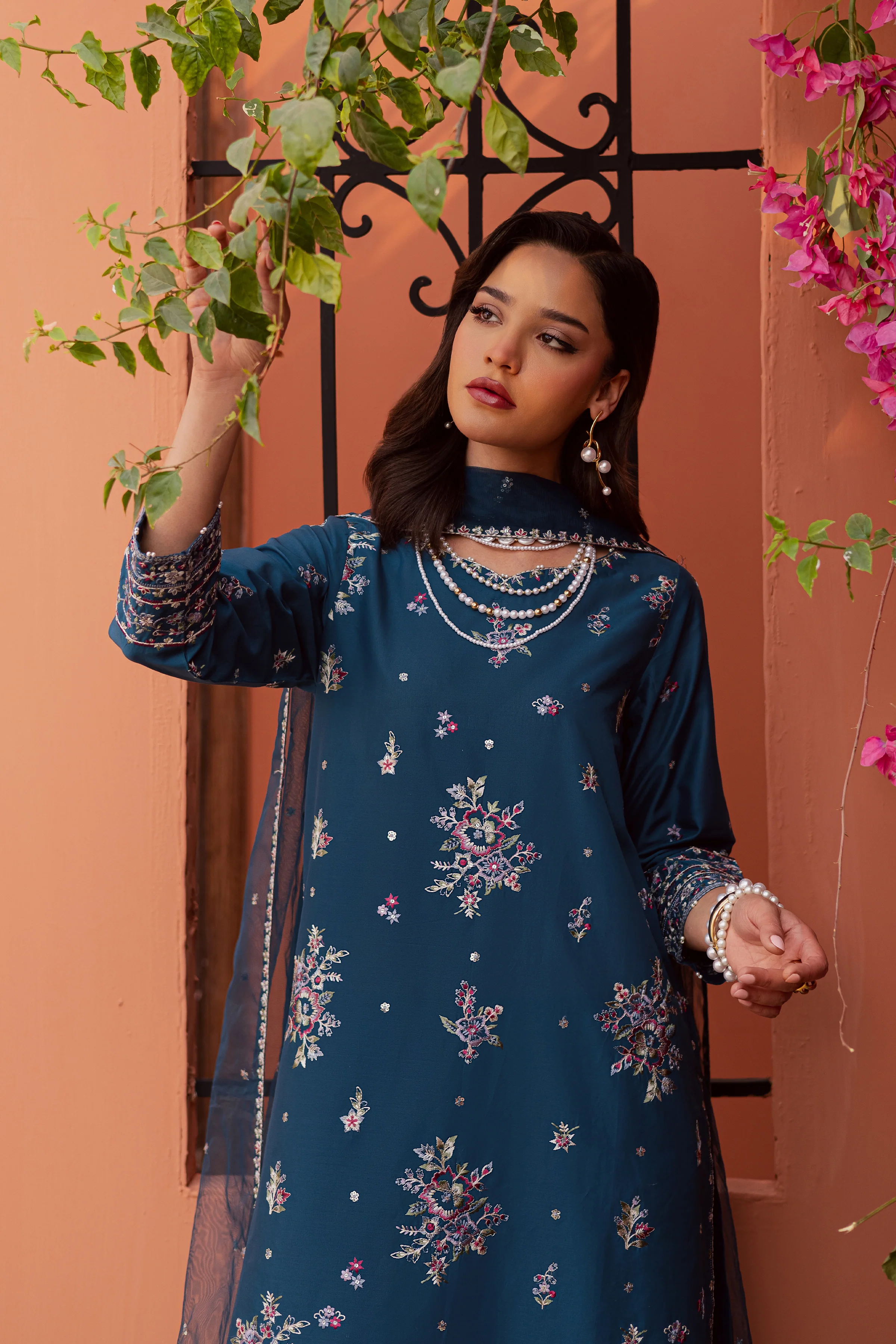 Jheel 3Pc - Festive Embroidered Lawn - Image 6