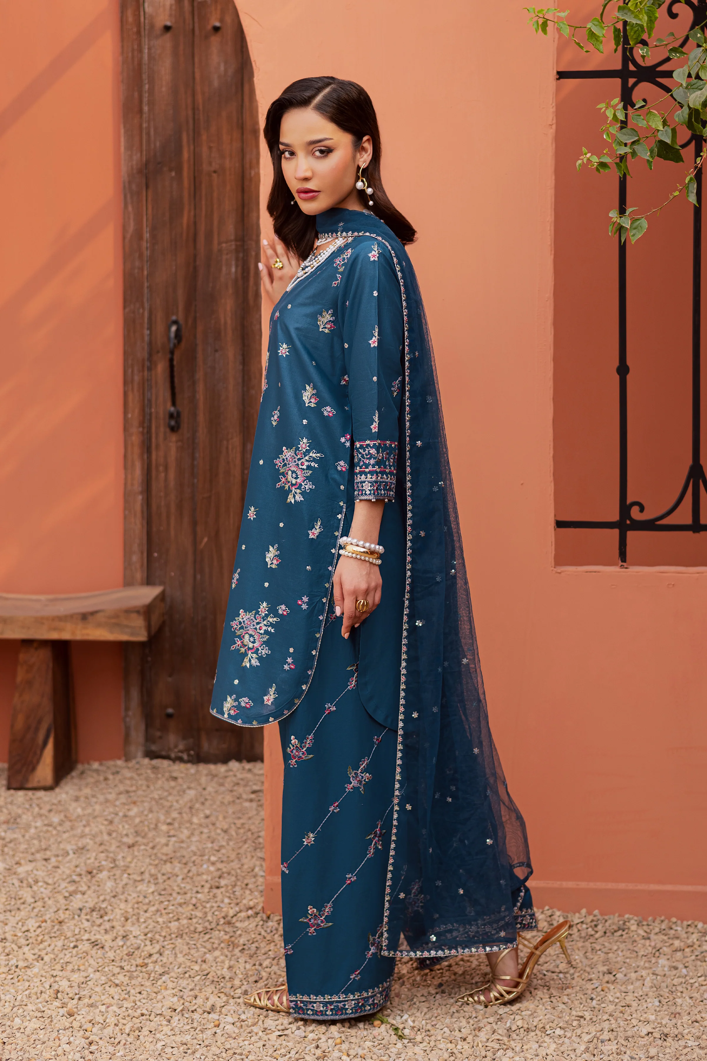 Jheel 3Pc - Festive Embroidered Lawn - Image 7