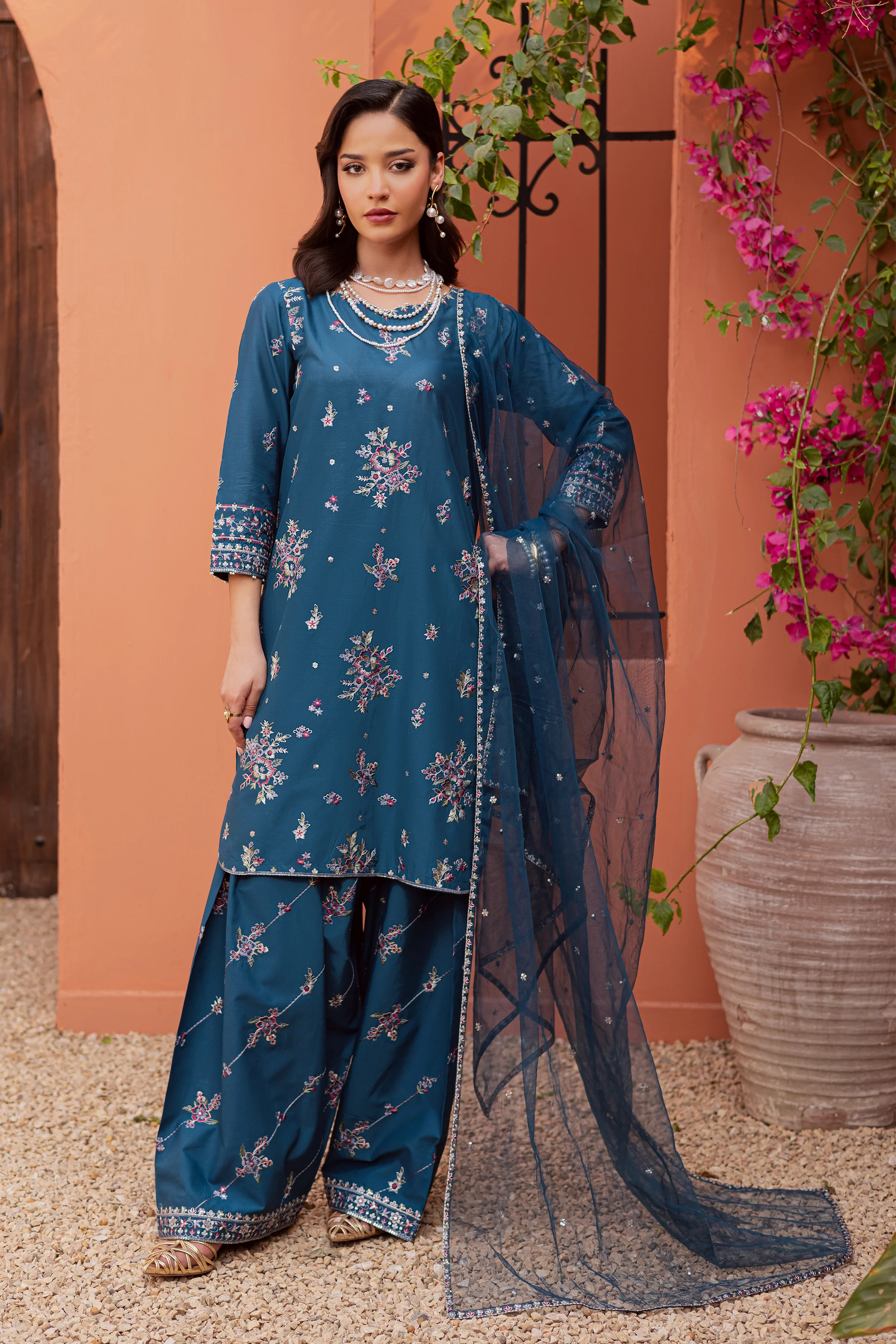 Jheel 3Pc - Festive Embroidered Lawn - Image 8