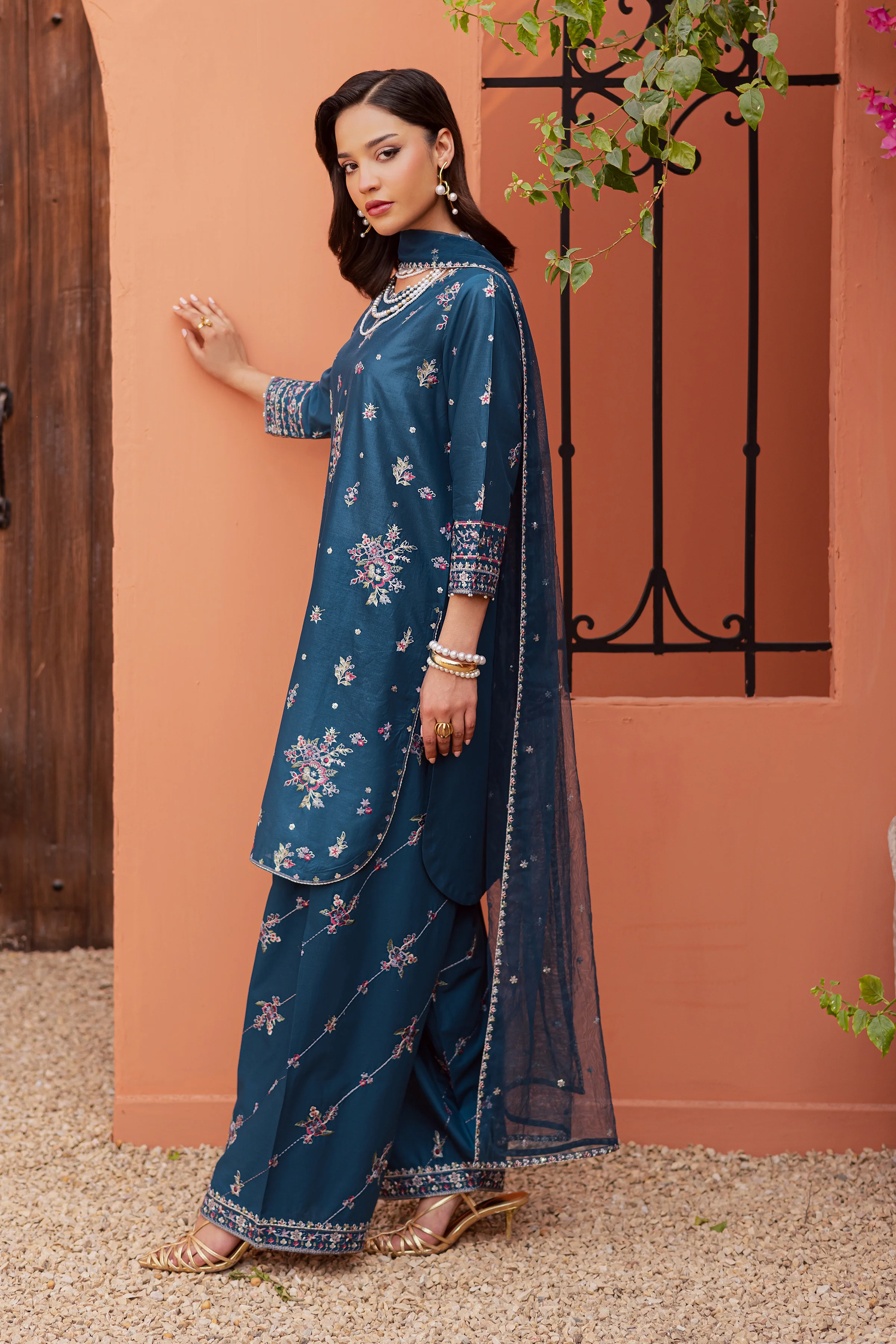 Jheel 3Pc - Festive Embroidered Lawn - Image 9