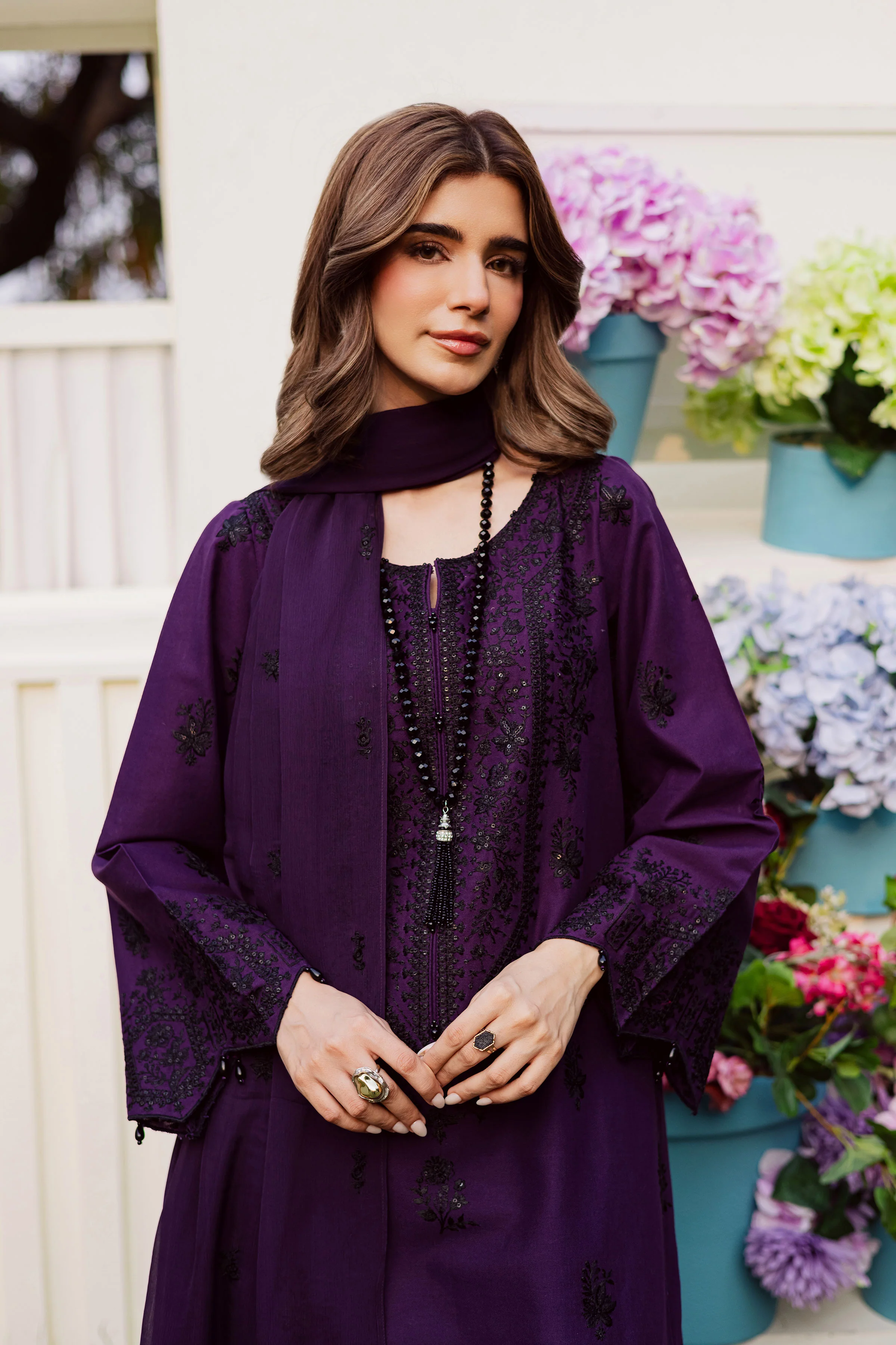 Jimmy 3Pc - Embroidered Khaddar Dress - Image 2