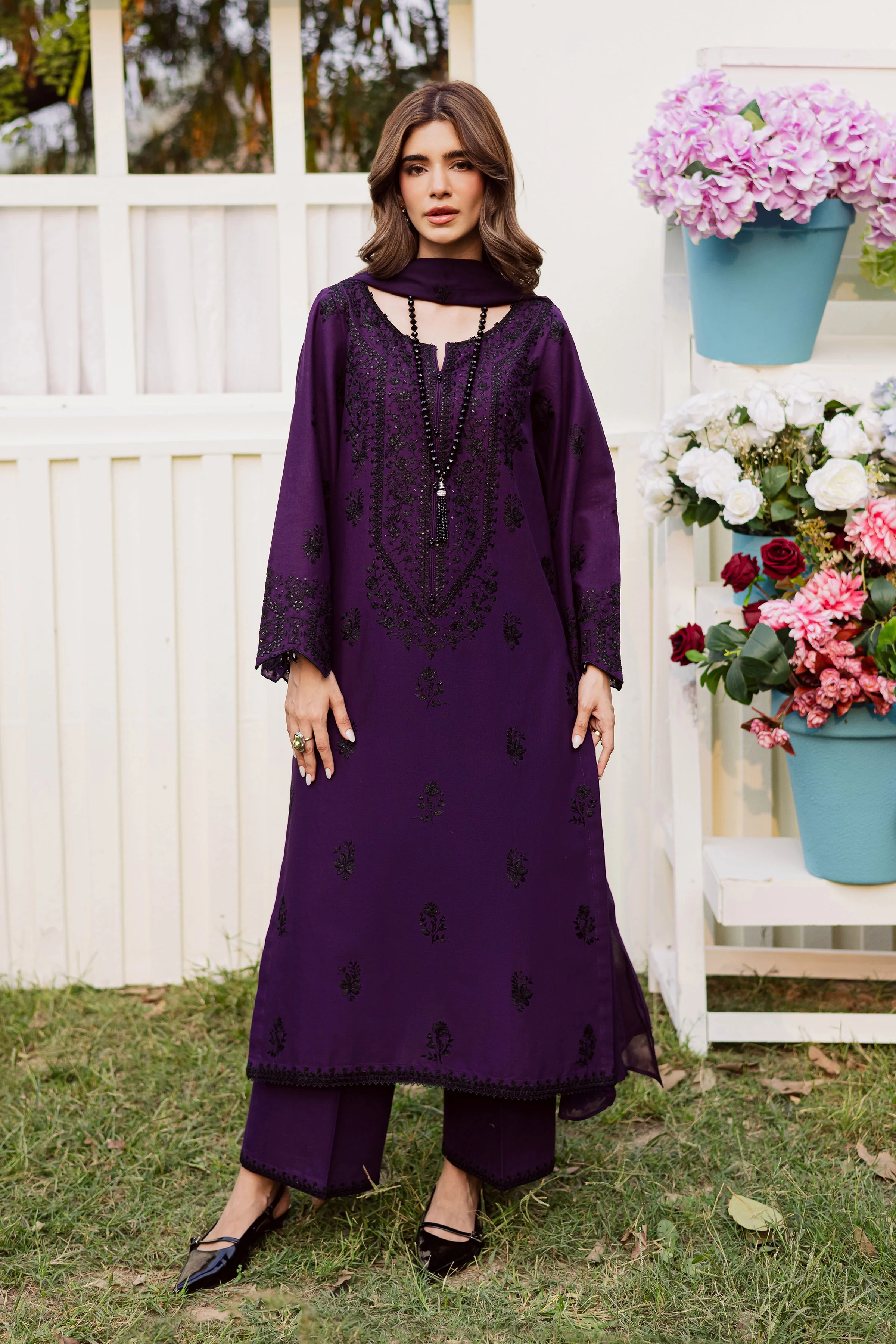 Jimmy 3Pc - Embroidered Khaddar Dress - Image 3