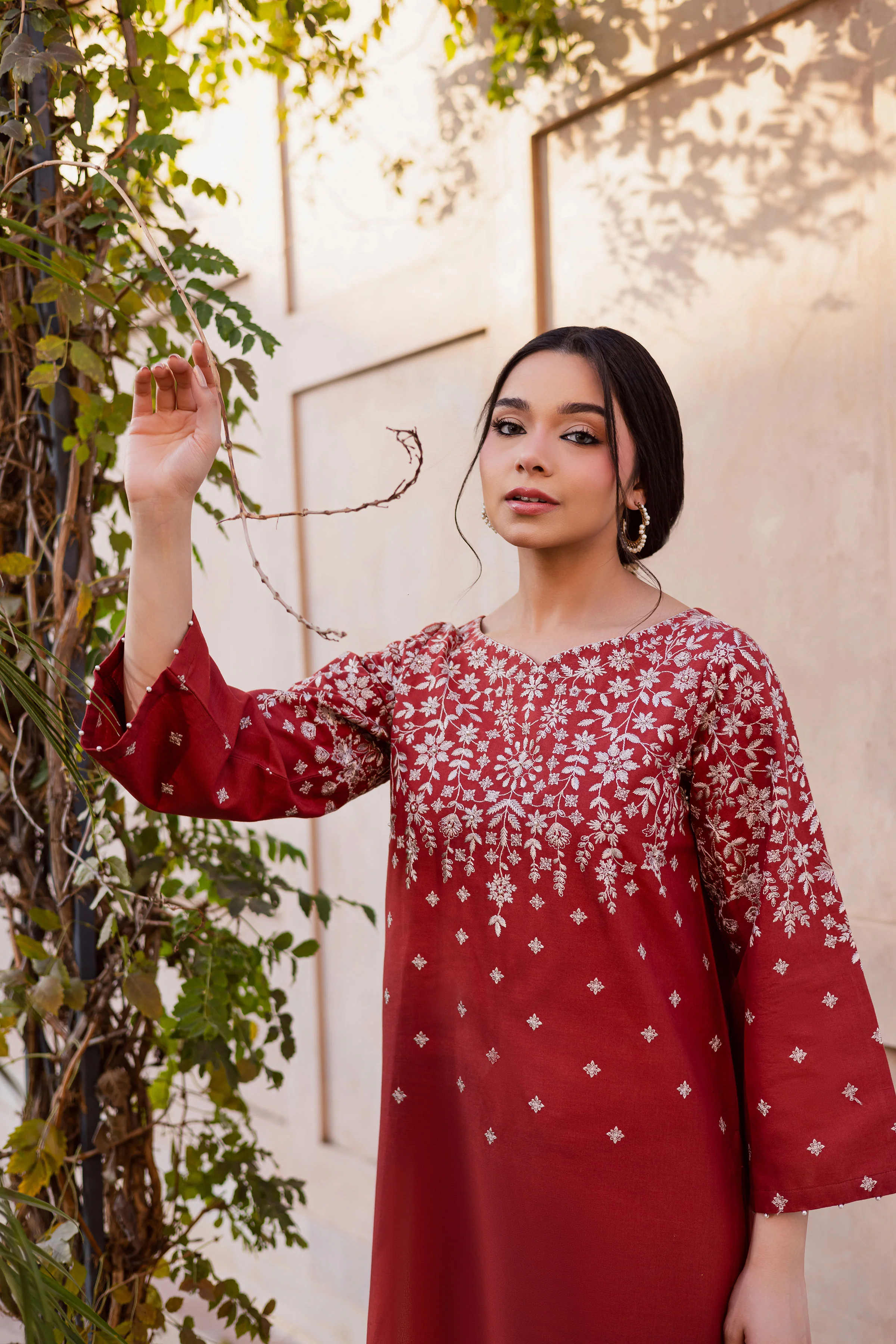 Jonem 2Pc - Embroidered Khaddar Dress - Image 2