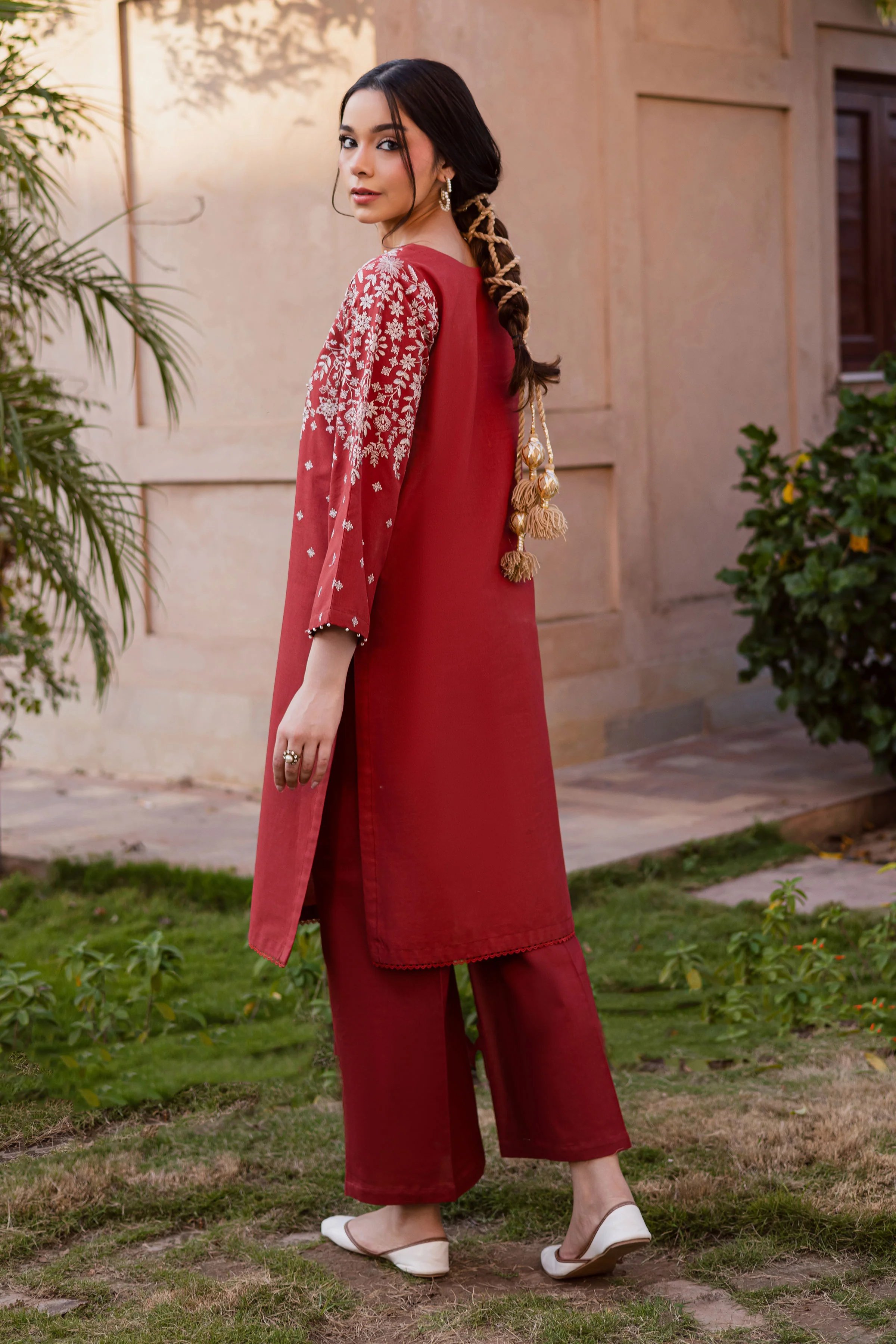 Jonem 2Pc - Embroidered Khaddar Dress - Image 4