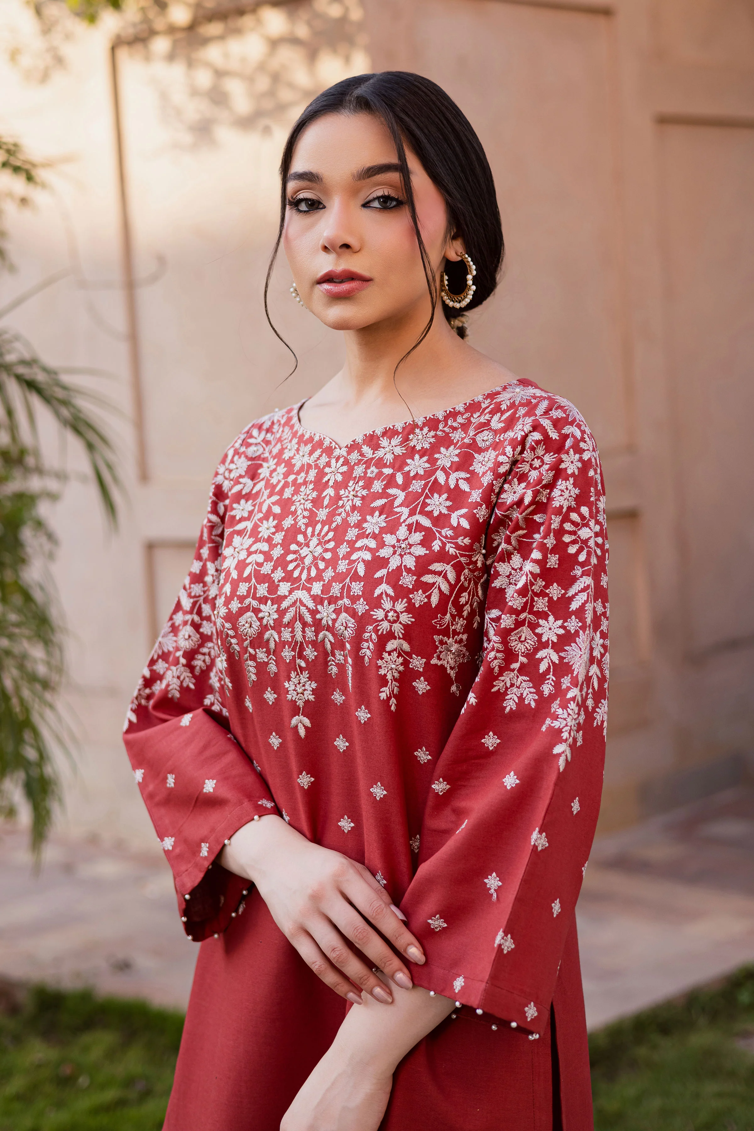Jonem 2Pc - Embroidered Khaddar Dress - Image 5