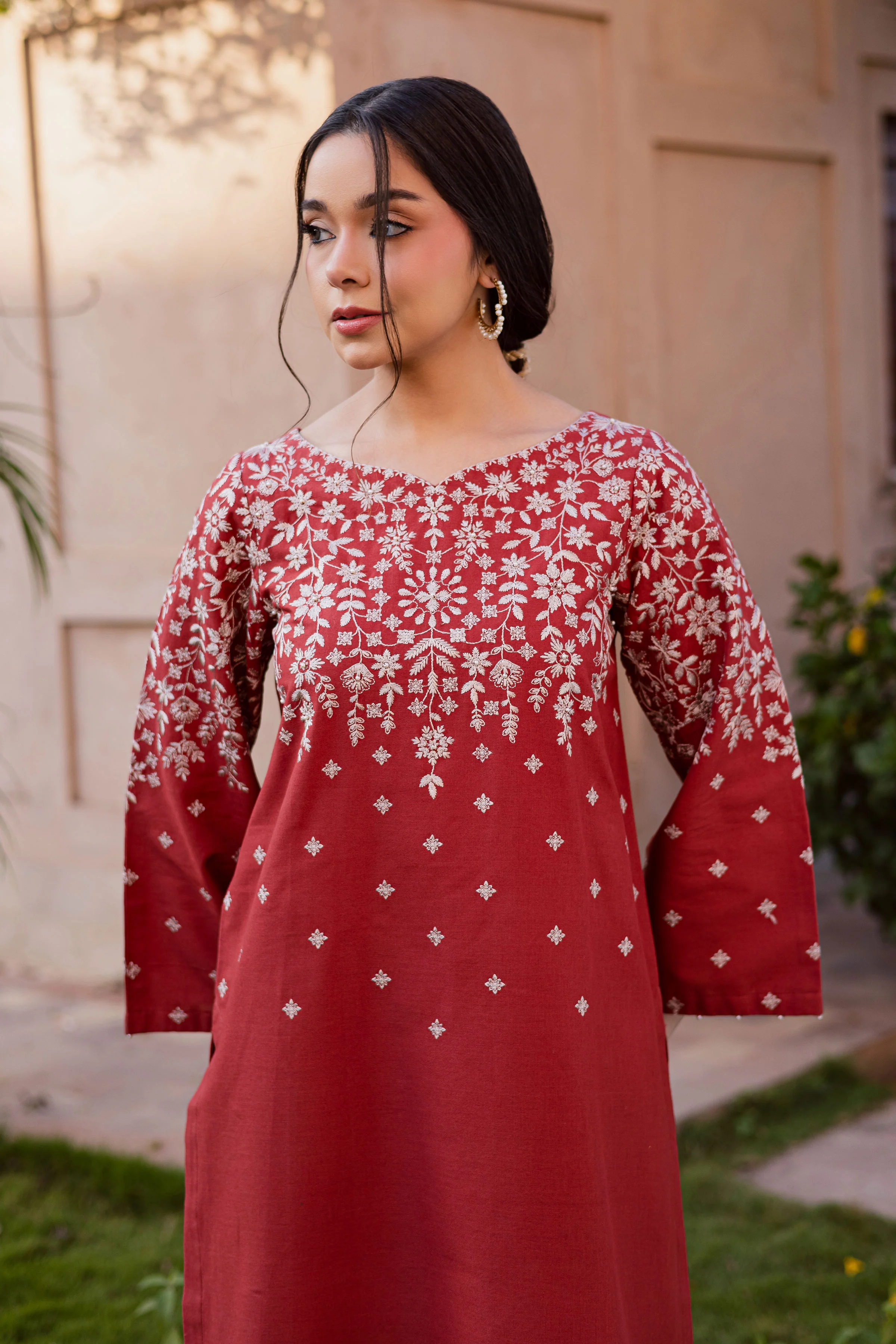 Jonem 2Pc - Embroidered Khaddar Dress - Image 6