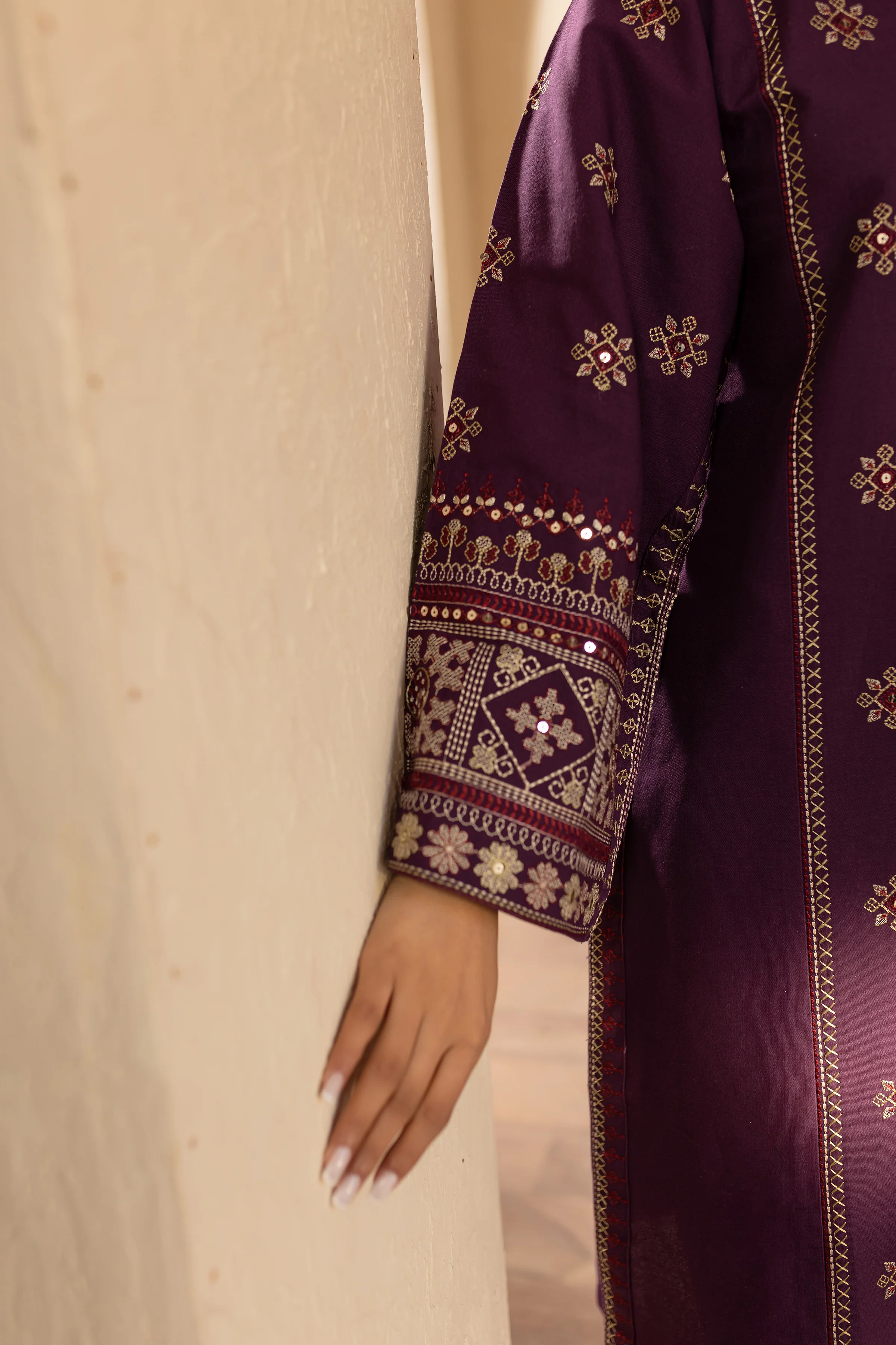 Kaira 2Pc - Embroidered Khaddar Dress - Image 10