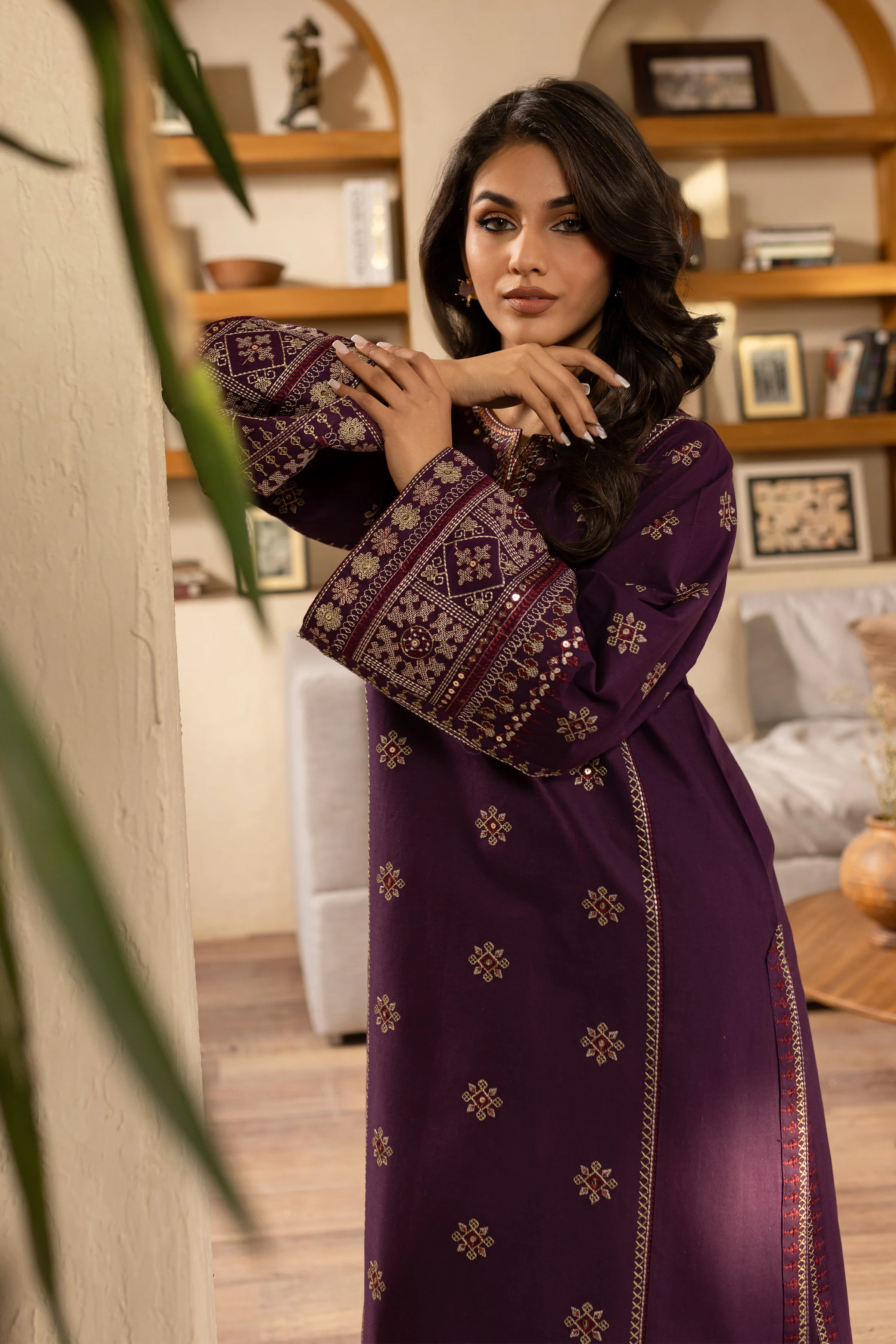 Kaira 2Pc - Embroidered Khaddar Dress - Image 2