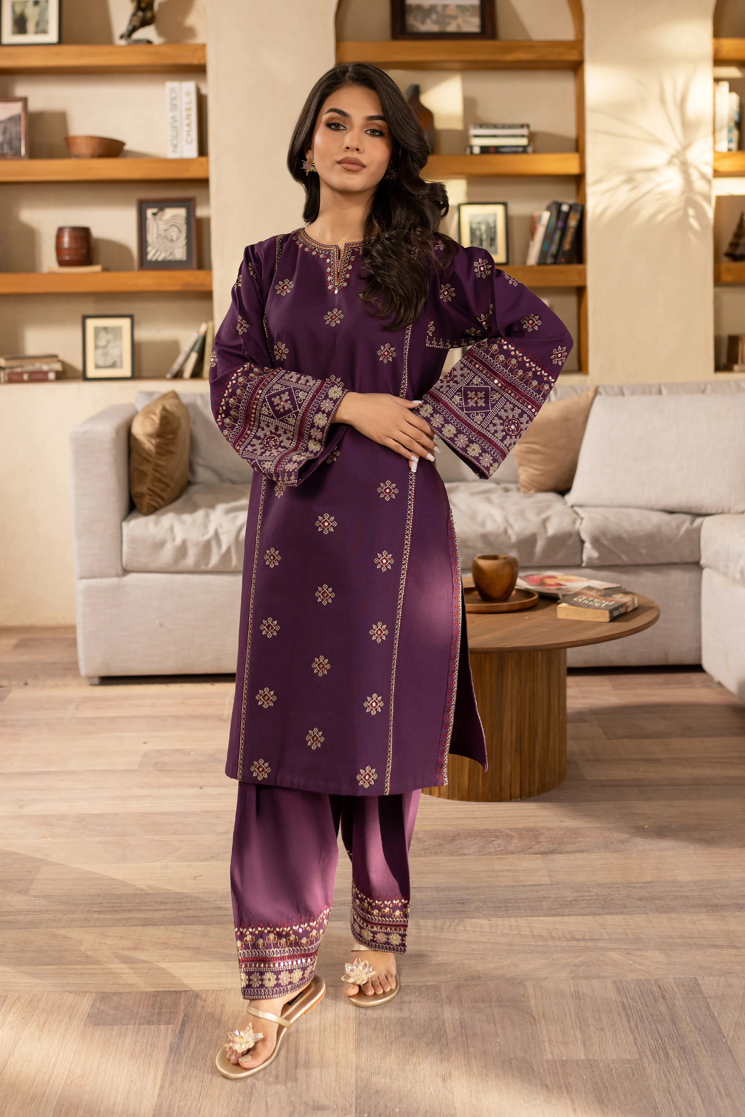 Kaira 2Pc - Embroidered Khaddar Dress - Image 7