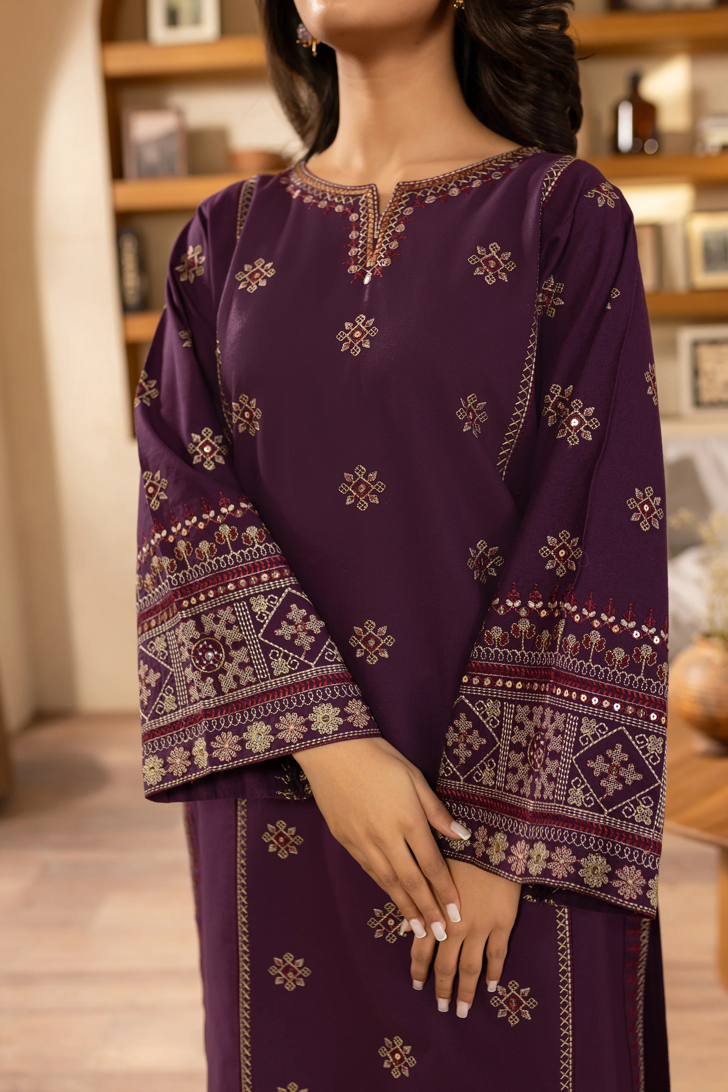 Kaira 2Pc - Embroidered Khaddar Dress - Image 9