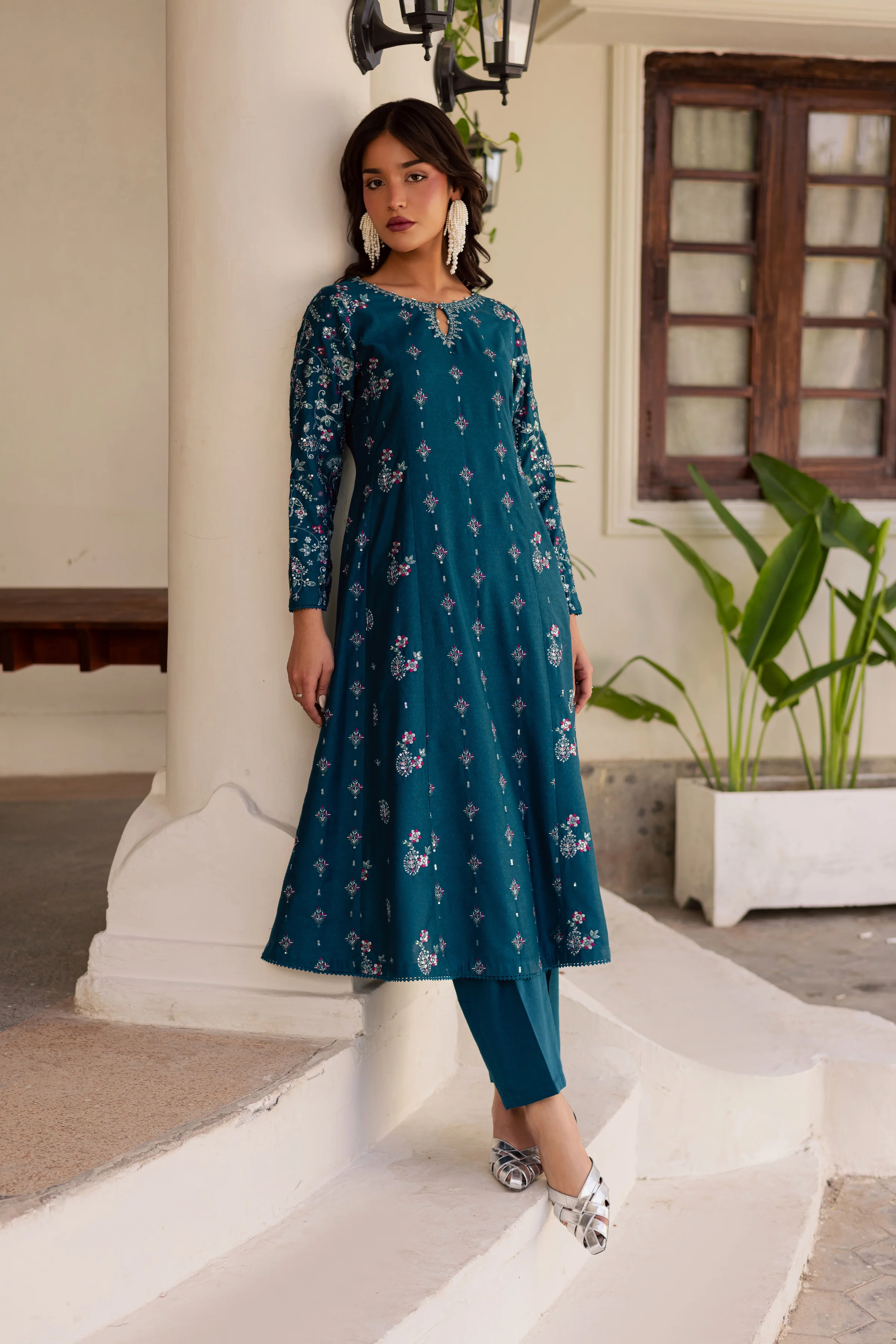 Karen 2Pc - Embroidered Karandi Dress - Image 3