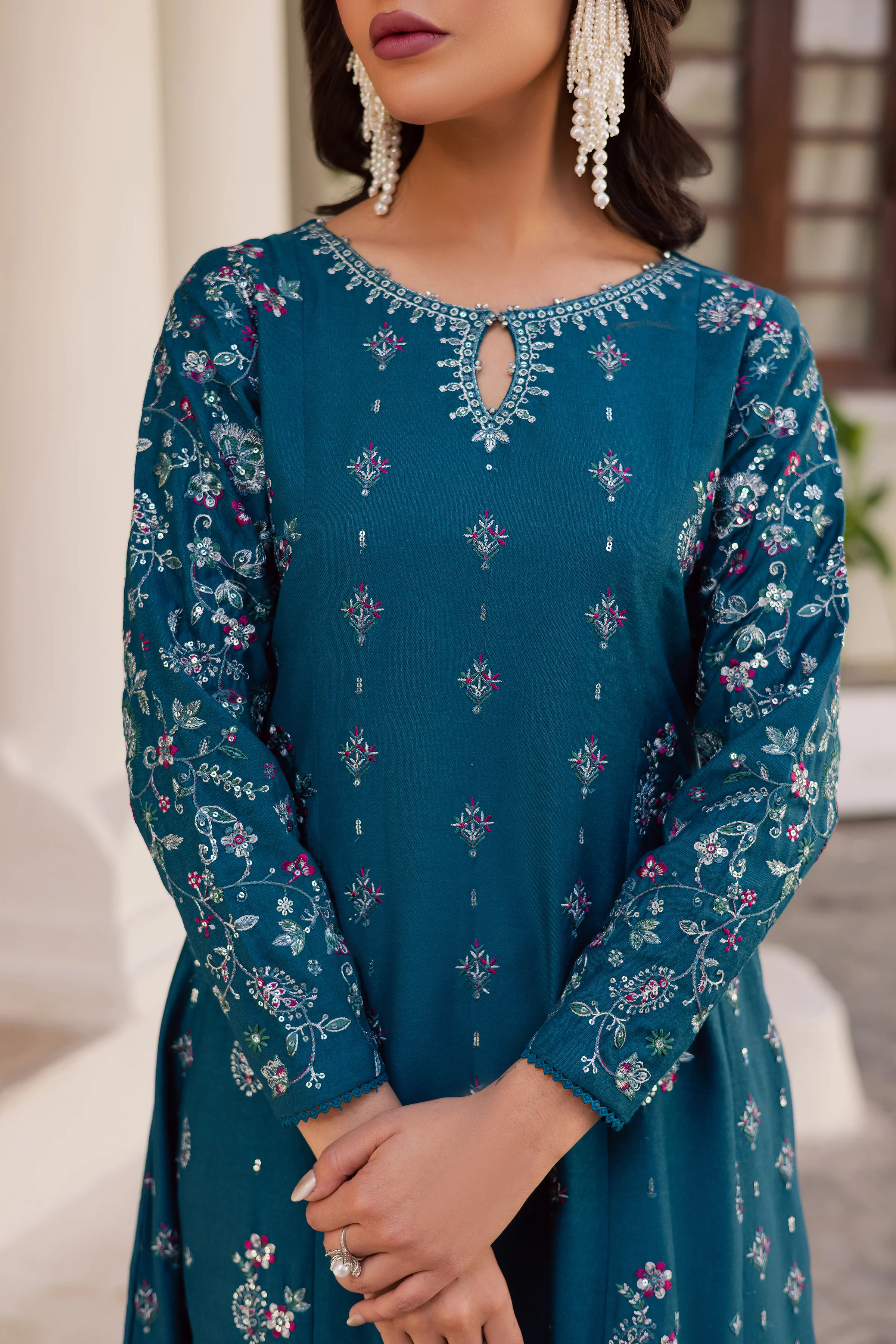Karen 2Pc - Embroidered Karandi Dress - Image 4