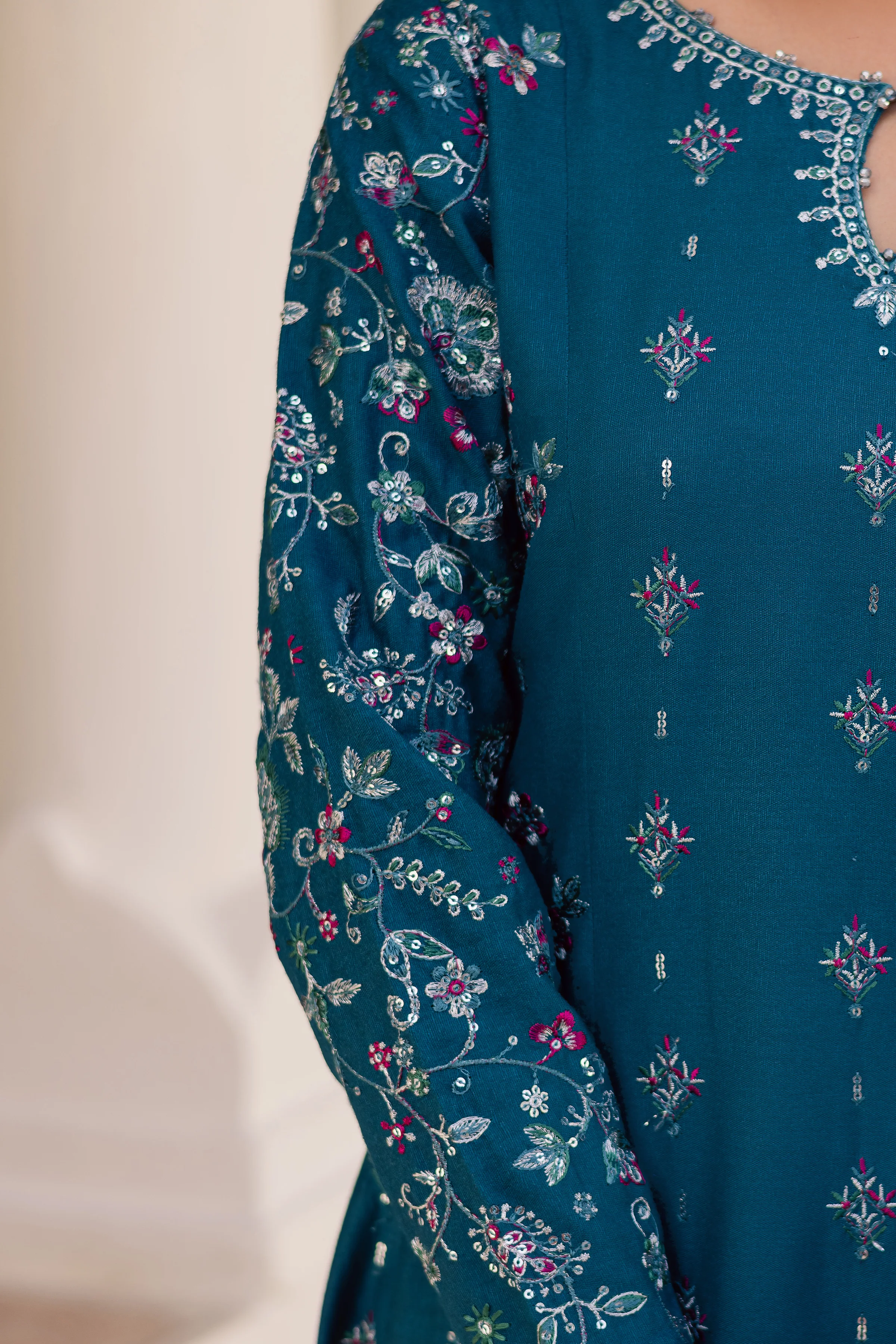 Karen 2Pc - Embroidered Karandi Dress - Image 5