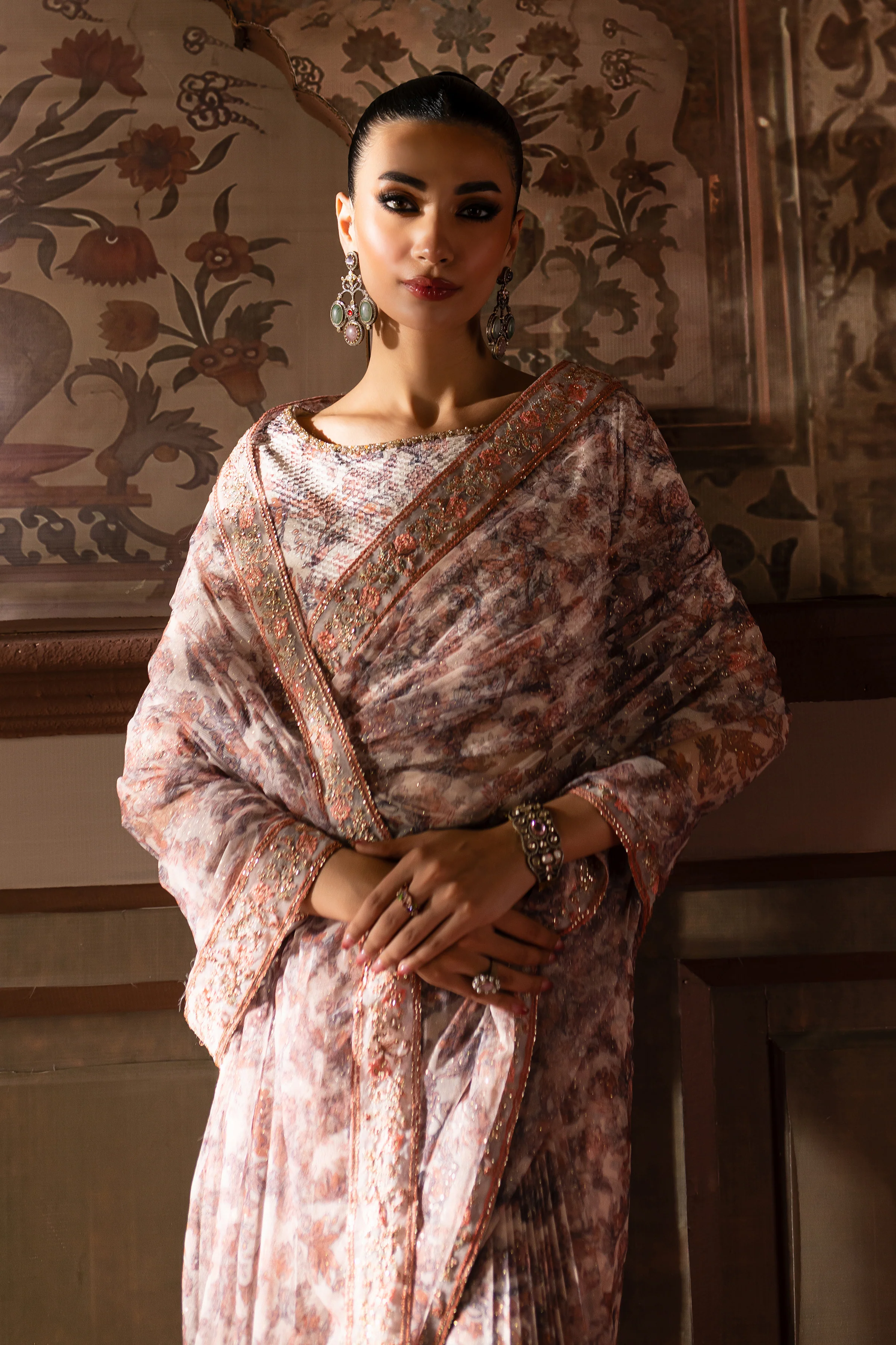Kashish 3Pc- Embroidered Saree - Image 4