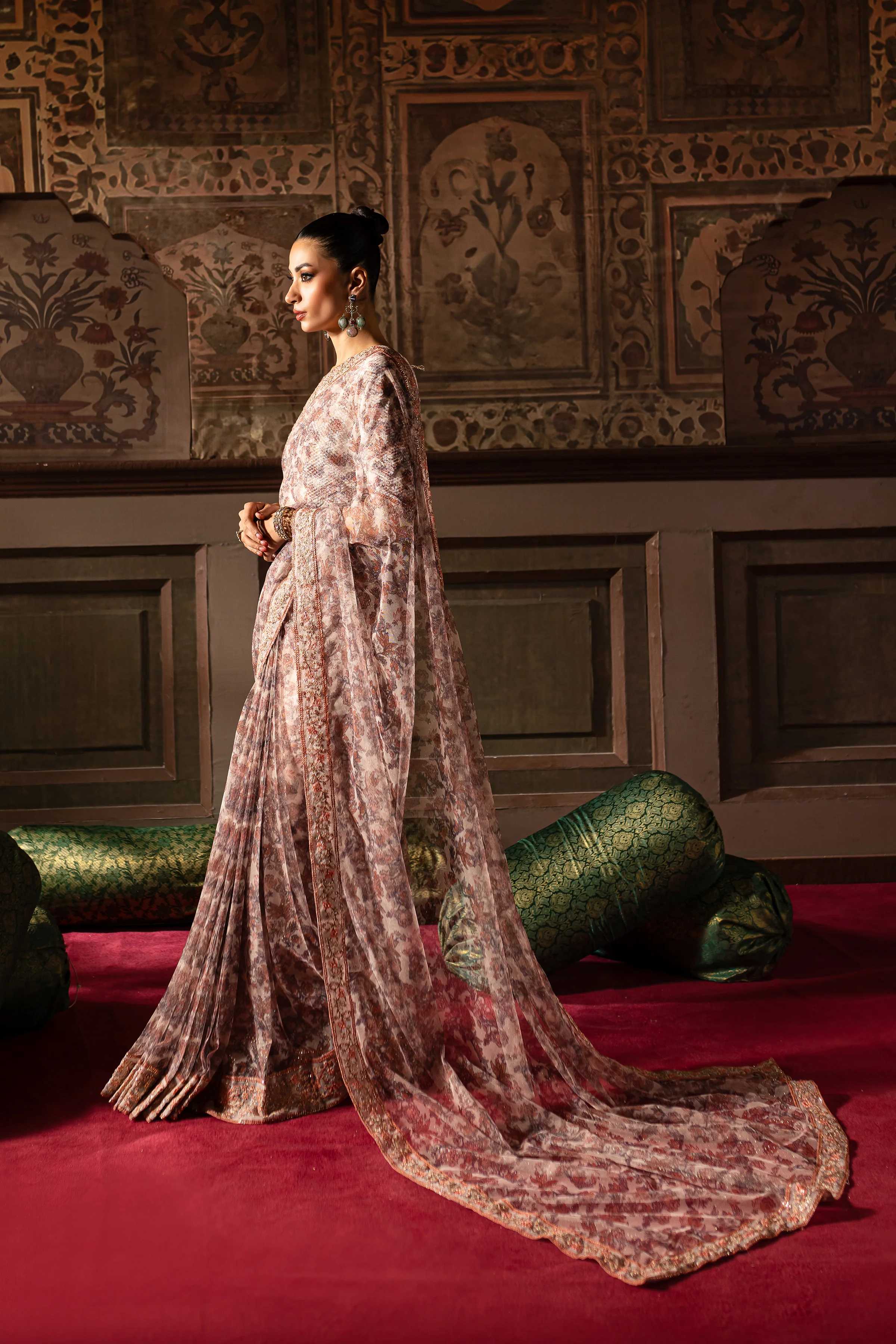 Kashish 3Pc- Embroidered Saree - Image 5