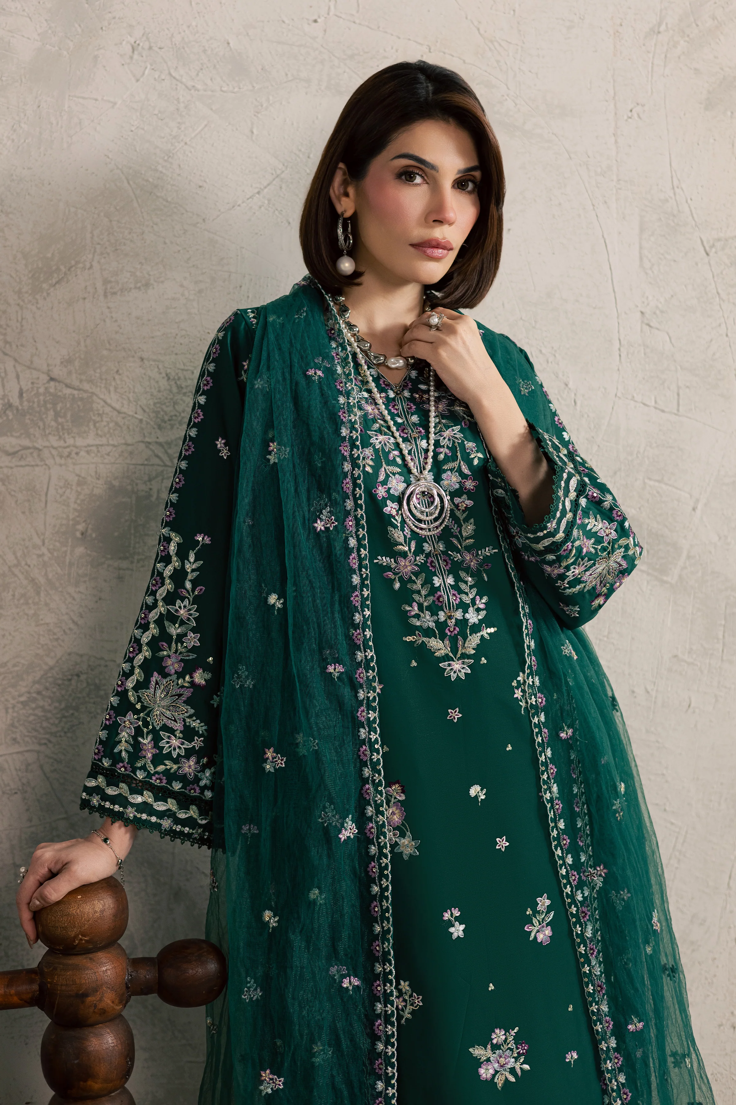 Kayana 3Pc - Festive Embroidered Lawn - Image 2