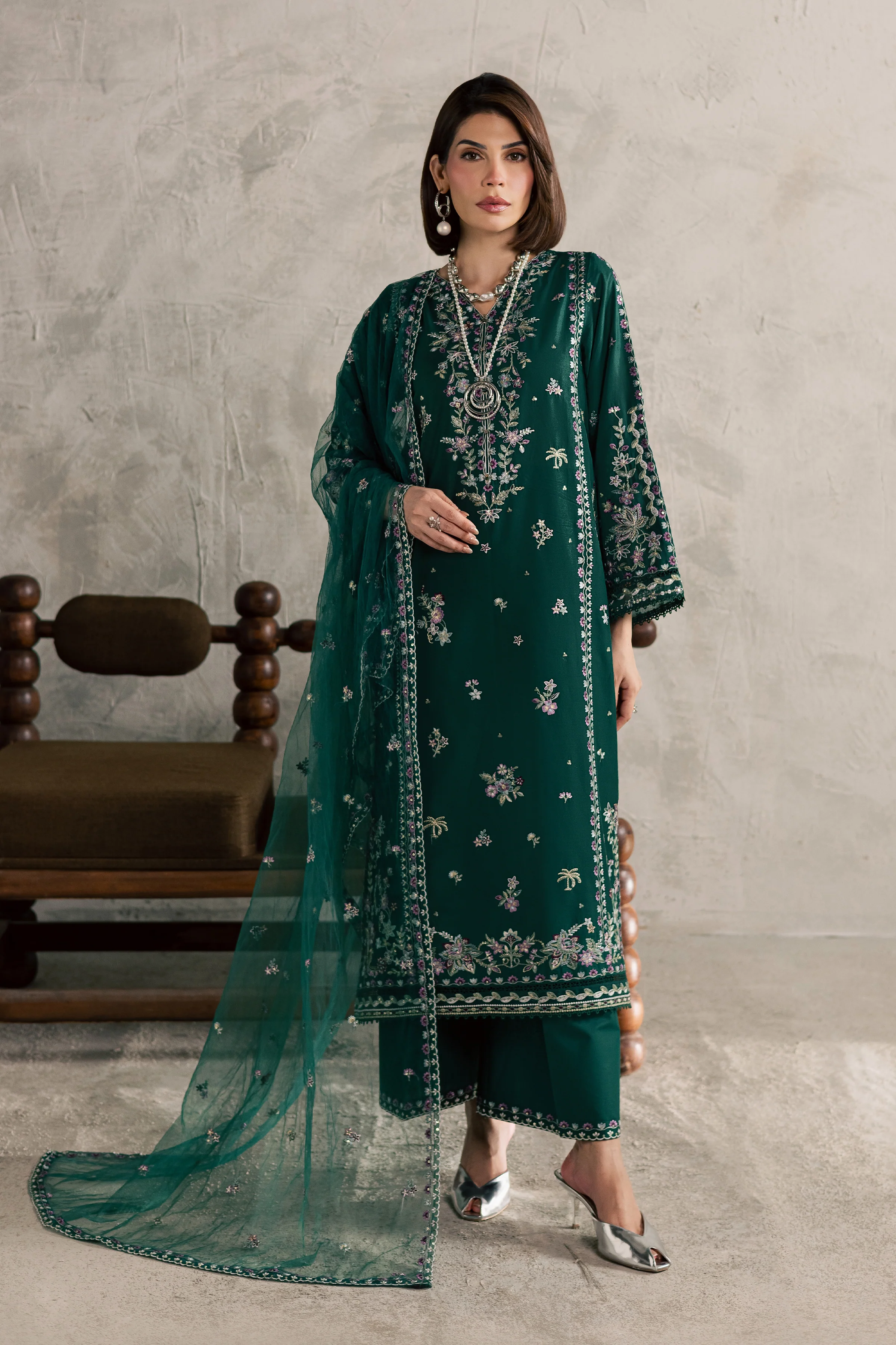 Kayana 3Pc - Festive Embroidered Lawn - Image 3