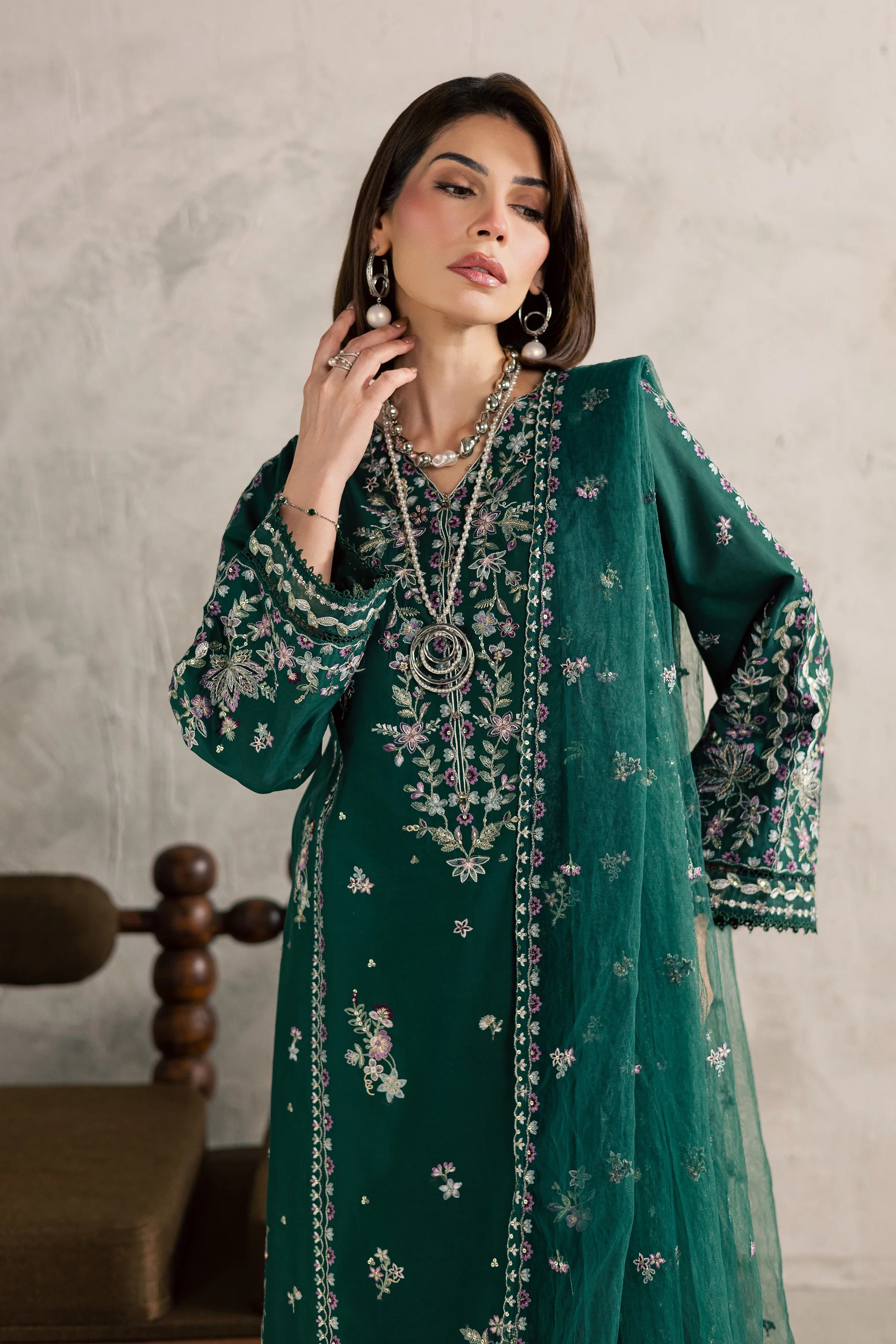 Kayana 3Pc - Festive Embroidered Lawn - Image 5