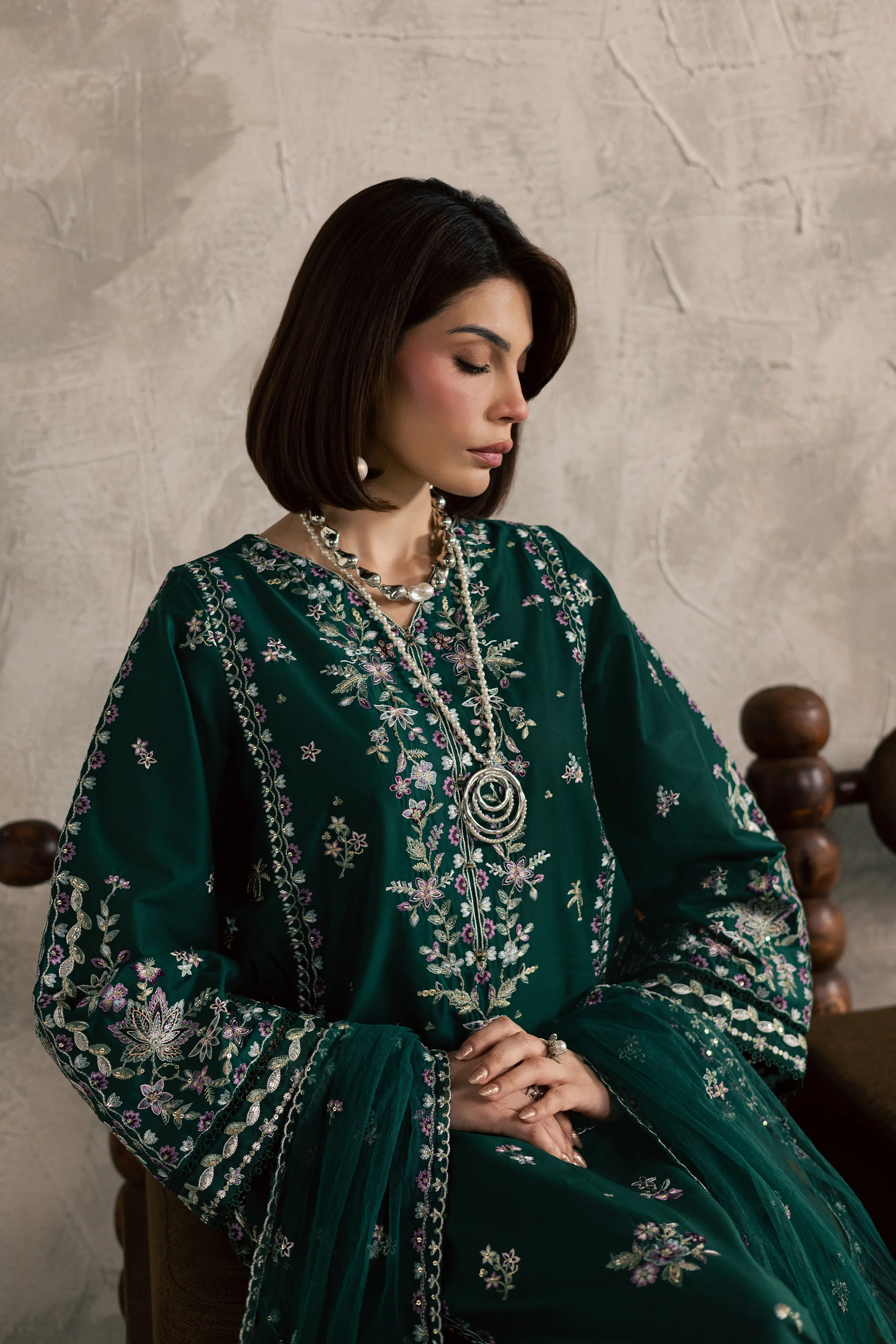 Kayana 3Pc - Festive Embroidered Lawn - Image 6