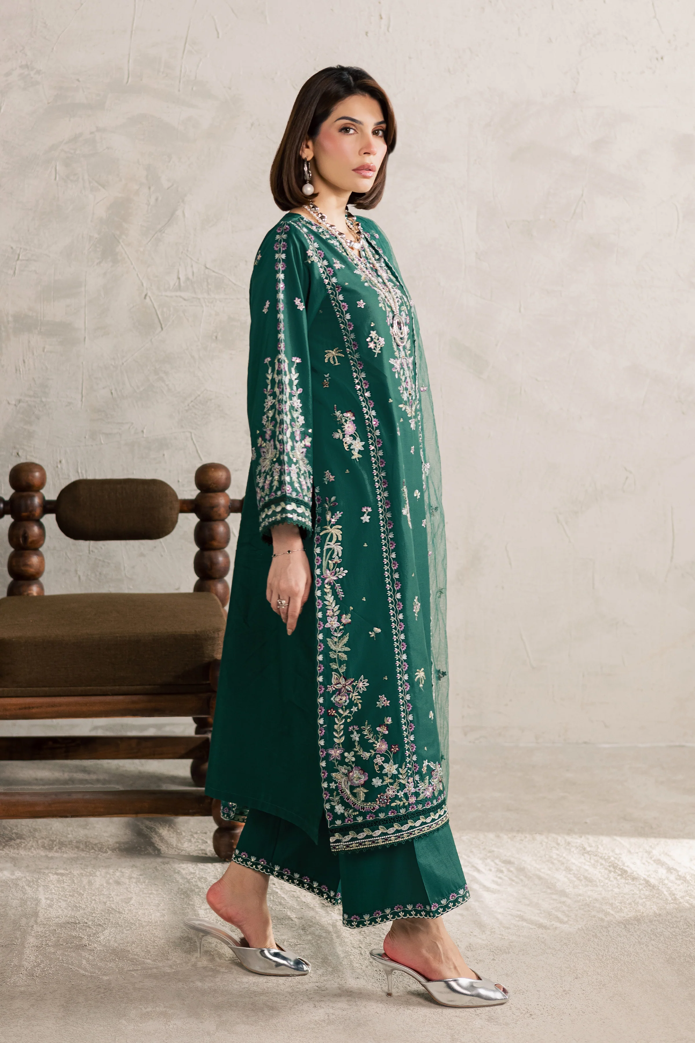 Kayana 3Pc - Festive Embroidered Lawn - Image 7