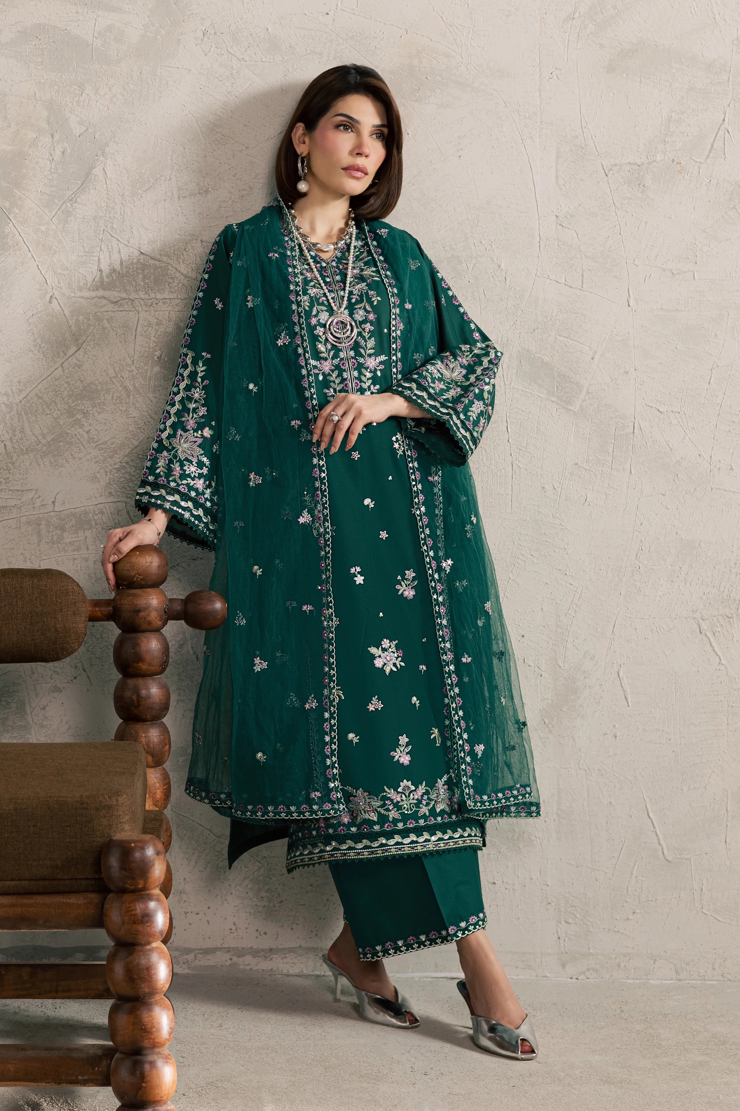 Kayana 3Pc - Festive Embroidered Lawn - Image 8