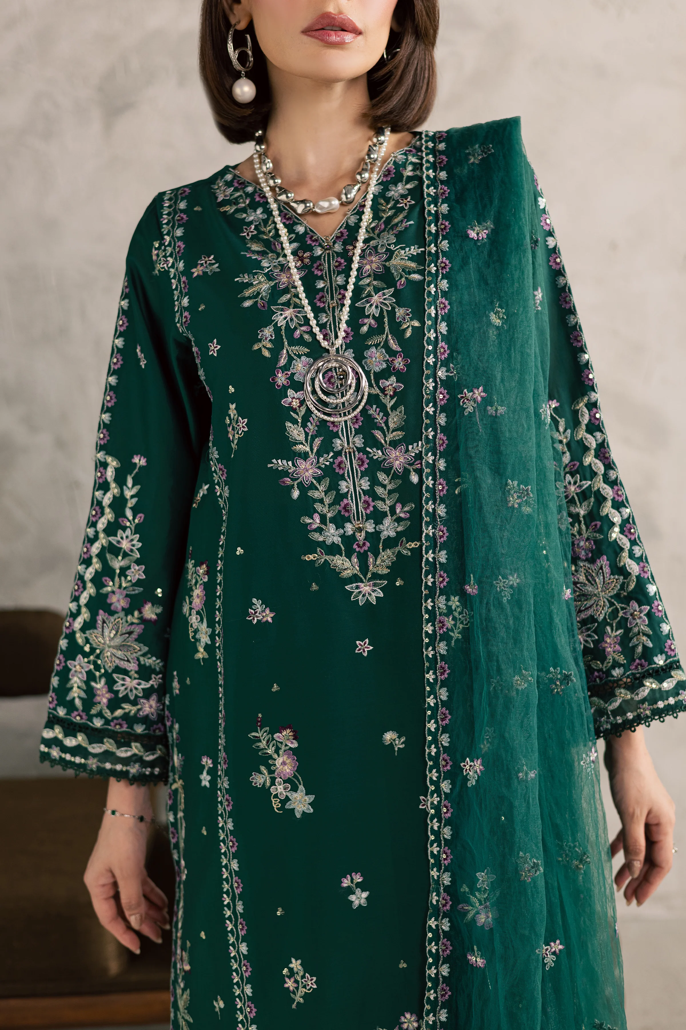 Kayana 3Pc - Festive Embroidered Lawn - Image 9