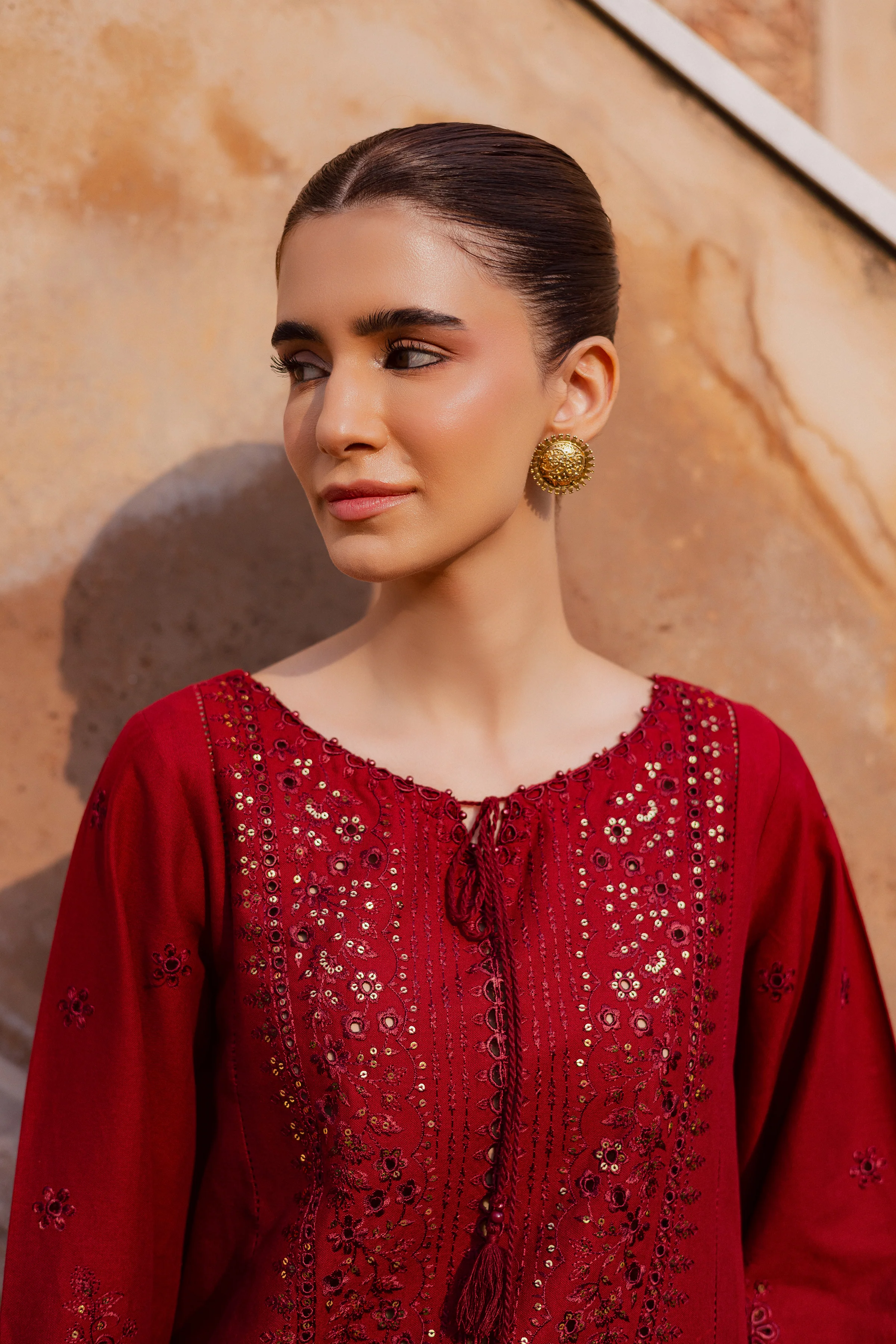 Kenadee 2Pc - Embroidered Khaddar Dress - Image 2