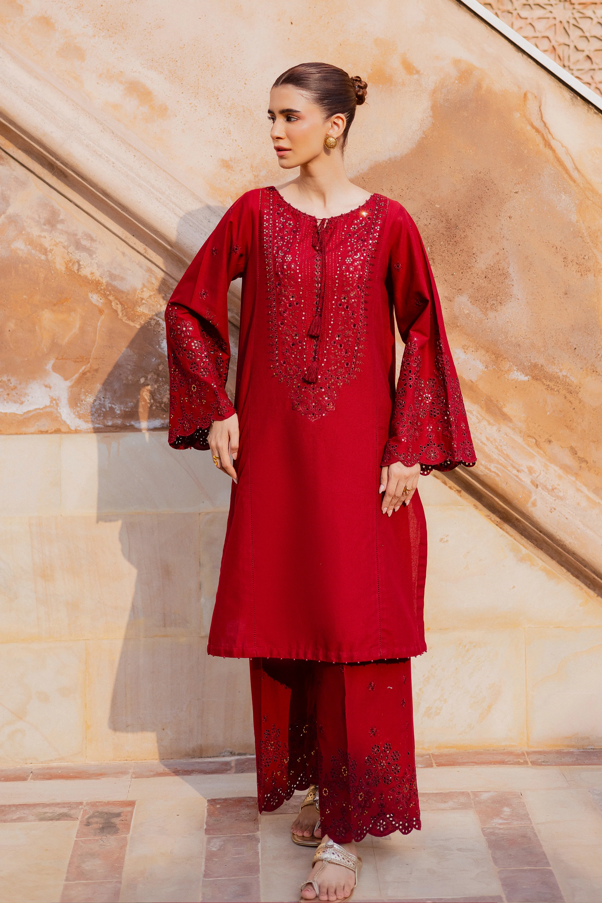 Kenadee 2Pc - Embroidered Khaddar Dress - Image 3