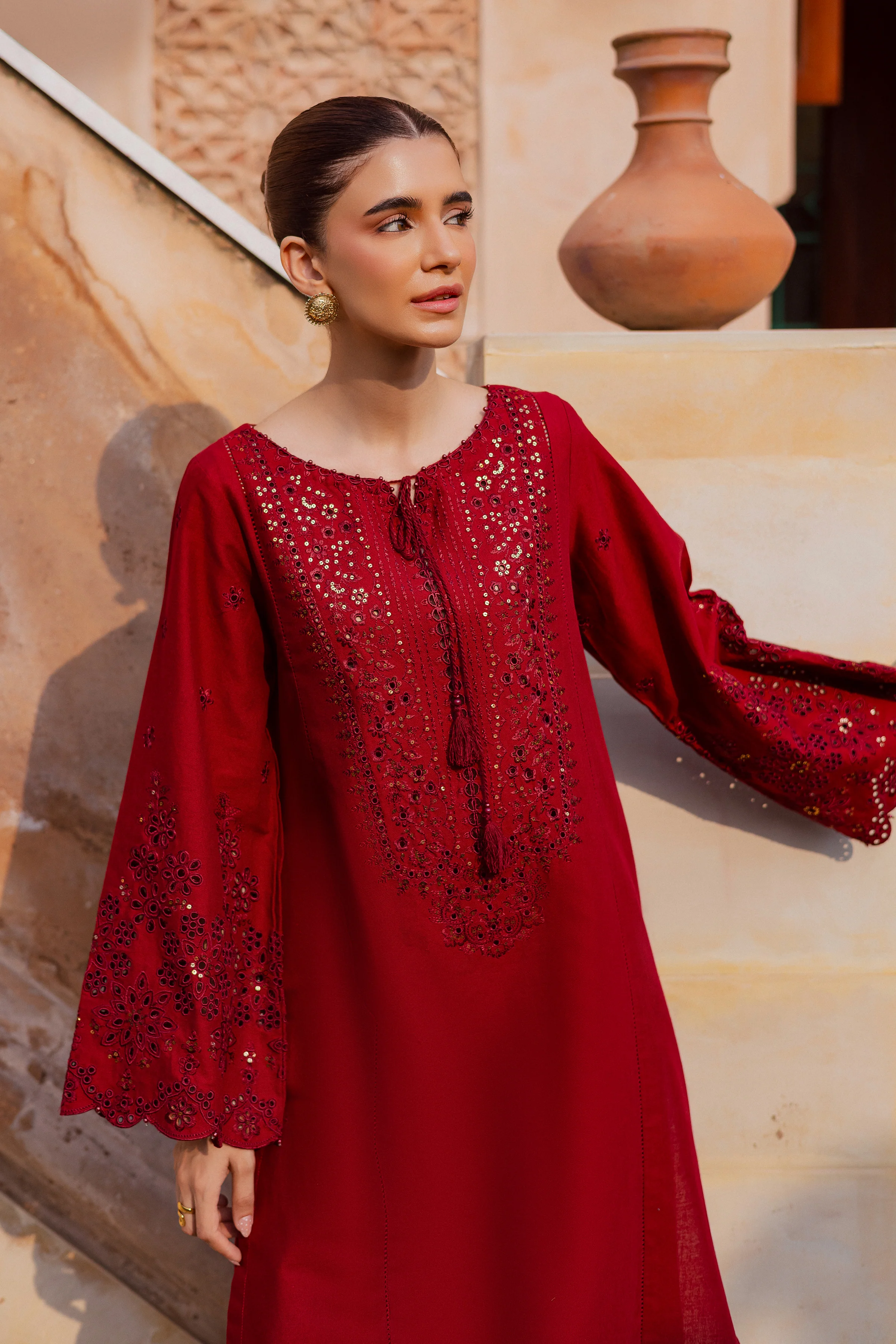 Kenadee 2Pc - Embroidered Khaddar Dress - Image 4
