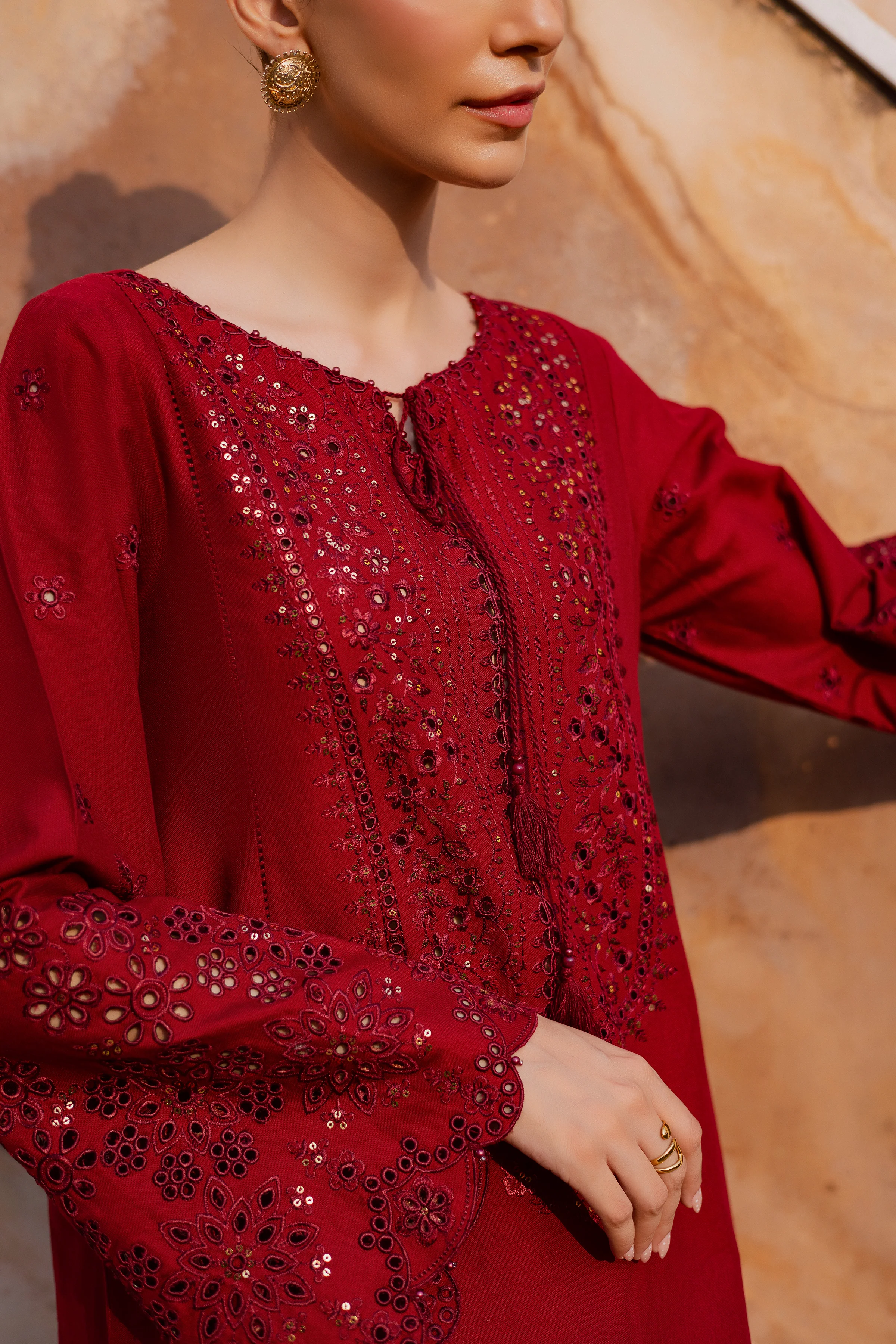 Kenadee 2Pc - Embroidered Khaddar Dress - Image 6