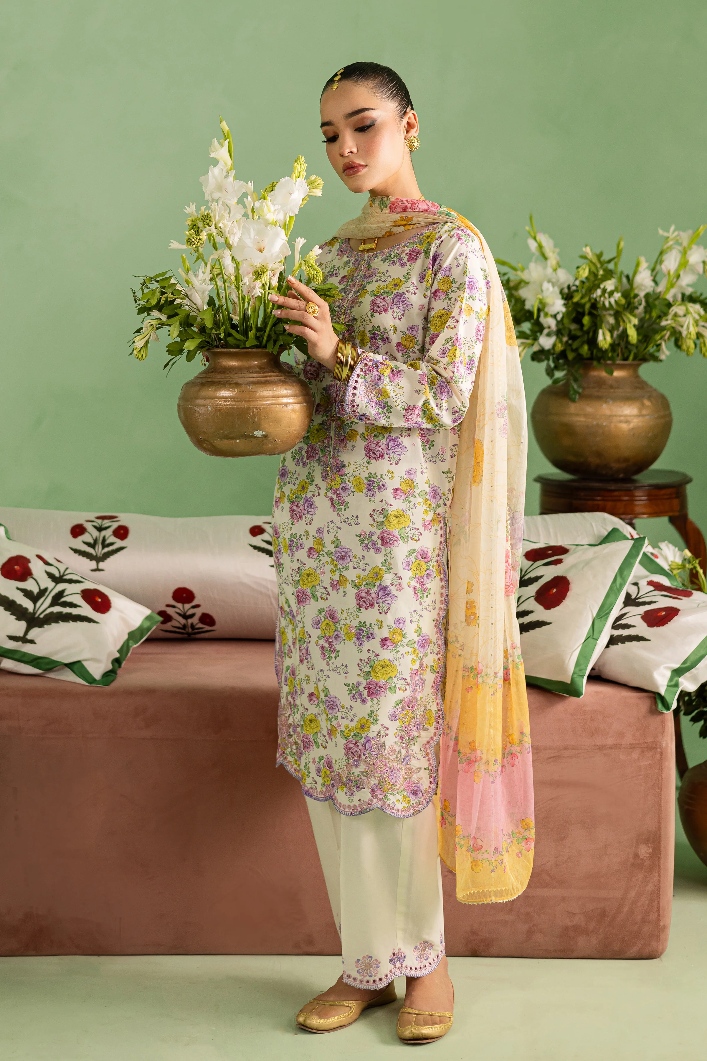 Kylie 3Pc- Printed Lawn Dress - Image 5