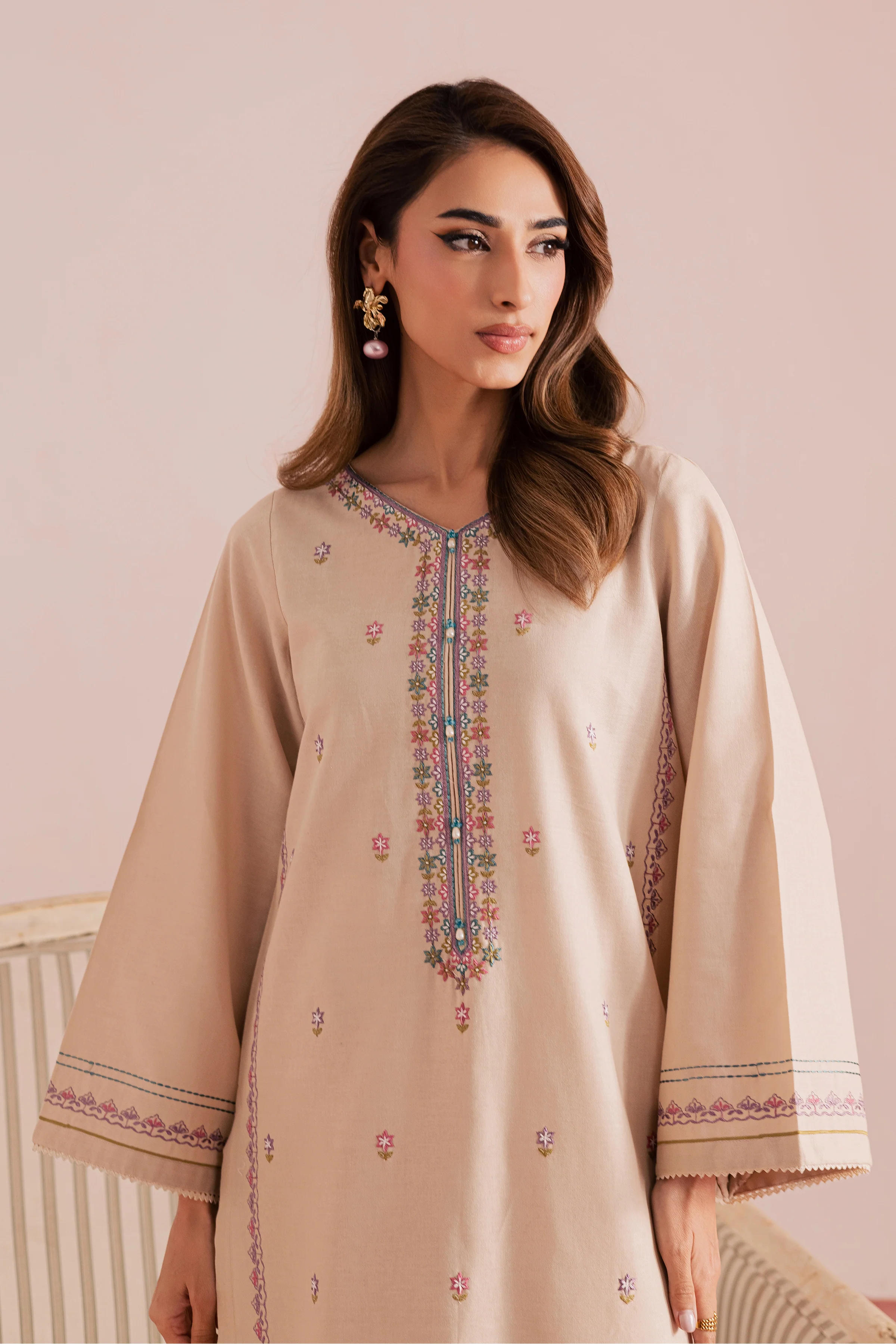 Lacey 2Pc - Embroidered Khaddar Dress - Image 3