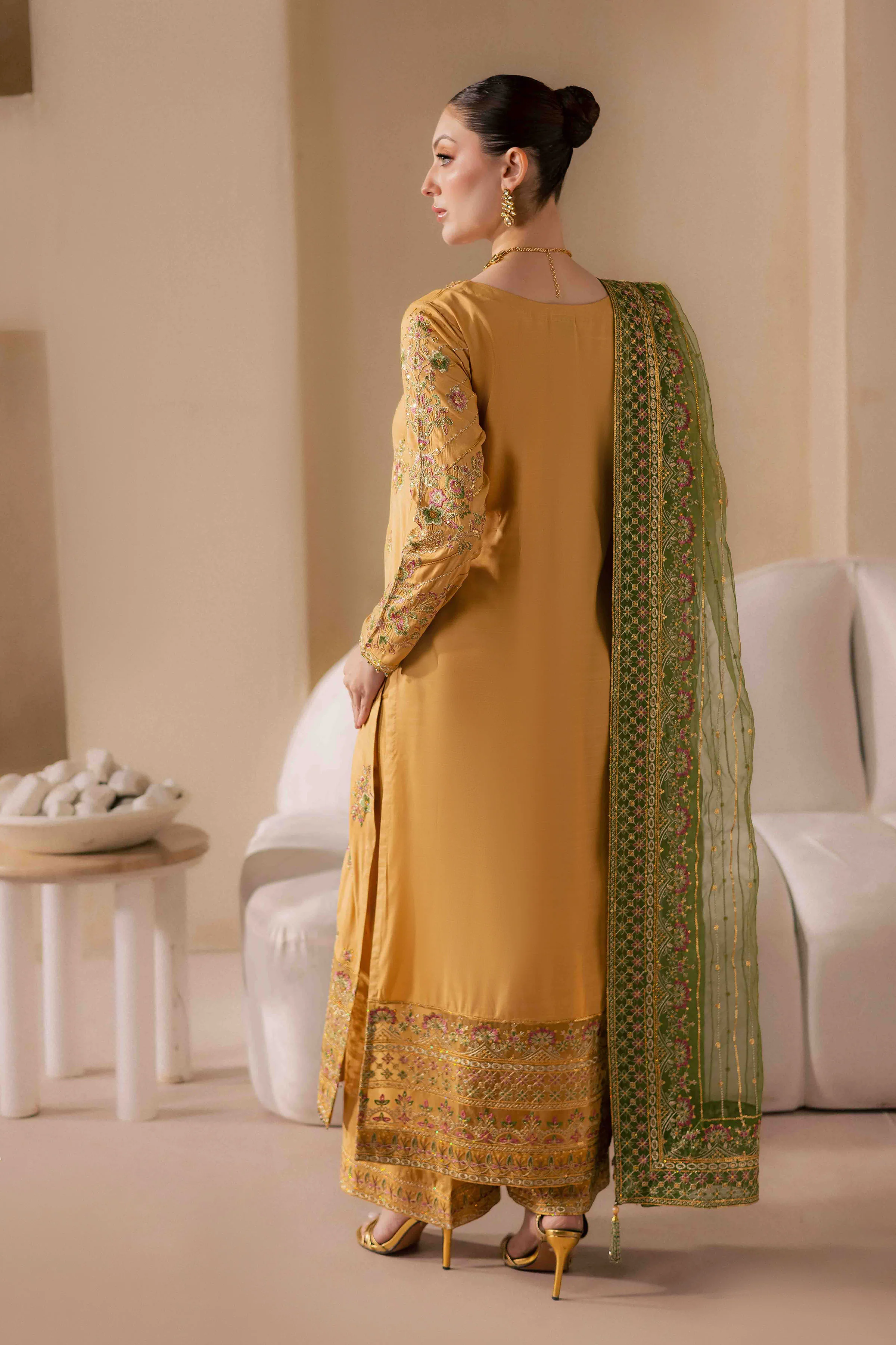 Lailomah 3Pc - Embroidered Luxe Pret - Image 4