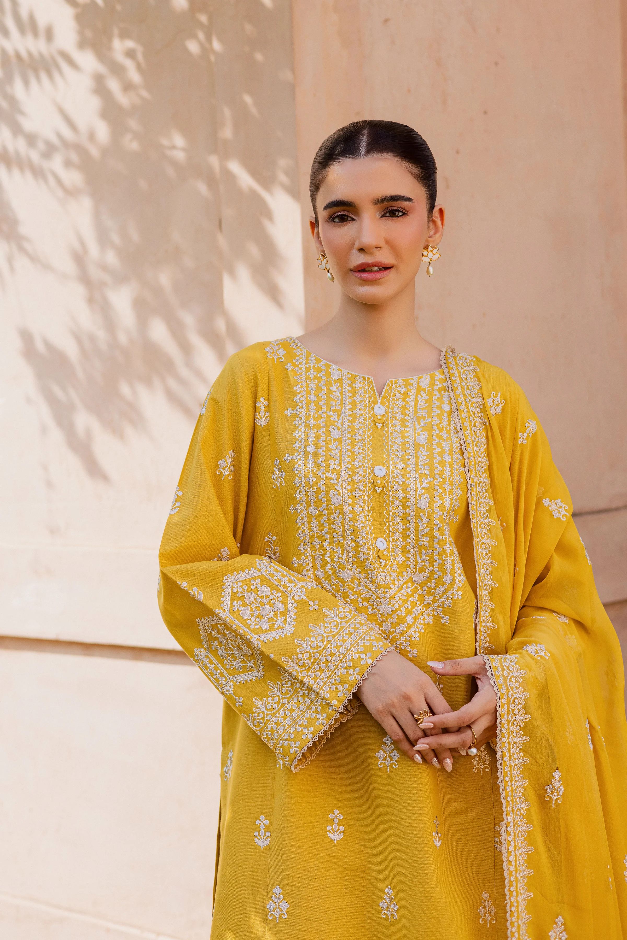 Lambo 3Pc - Embroidered Khaddar Dress - Image 2
