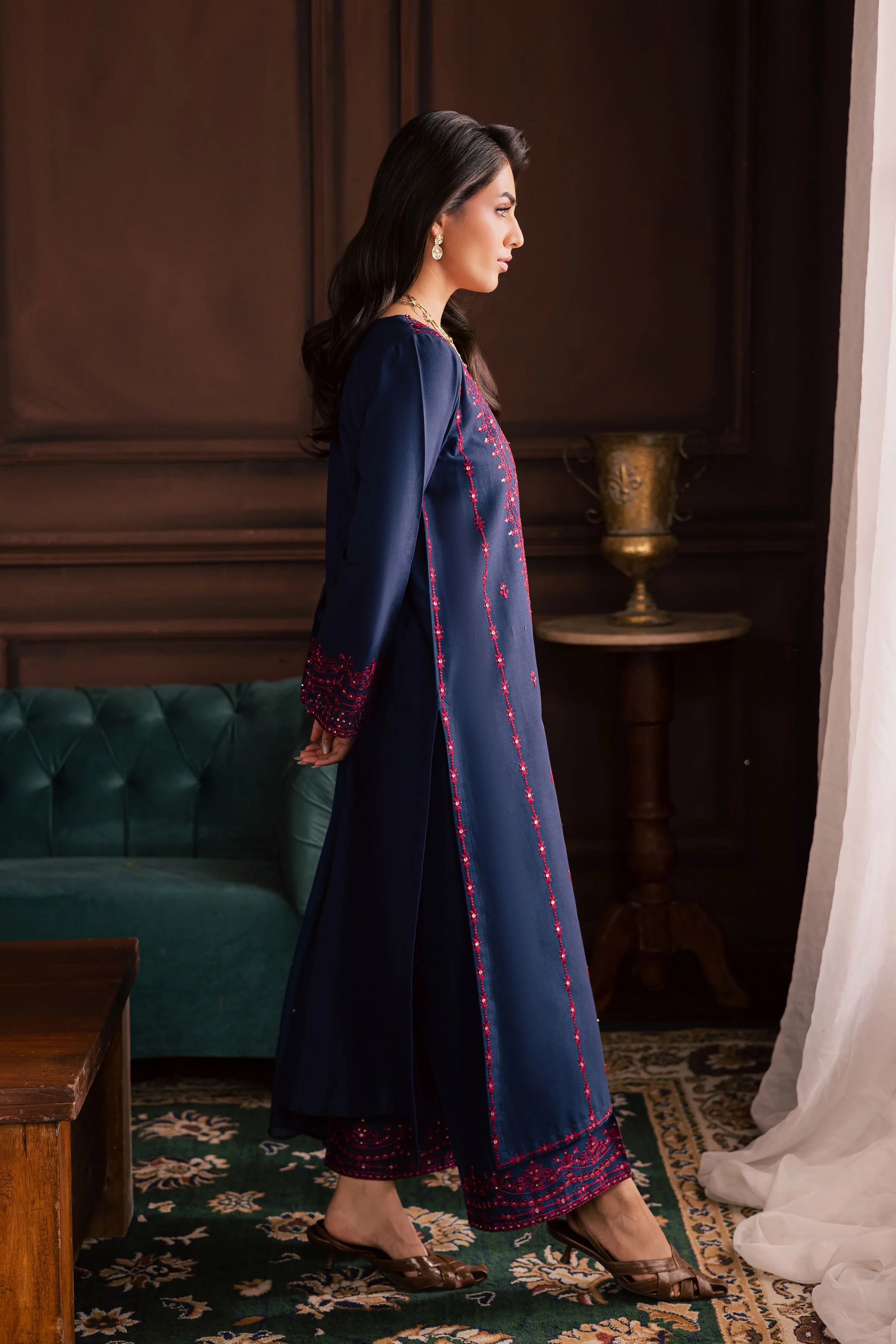 Lamia 3Pc - Embroidered Khaddar Dress - Image 3